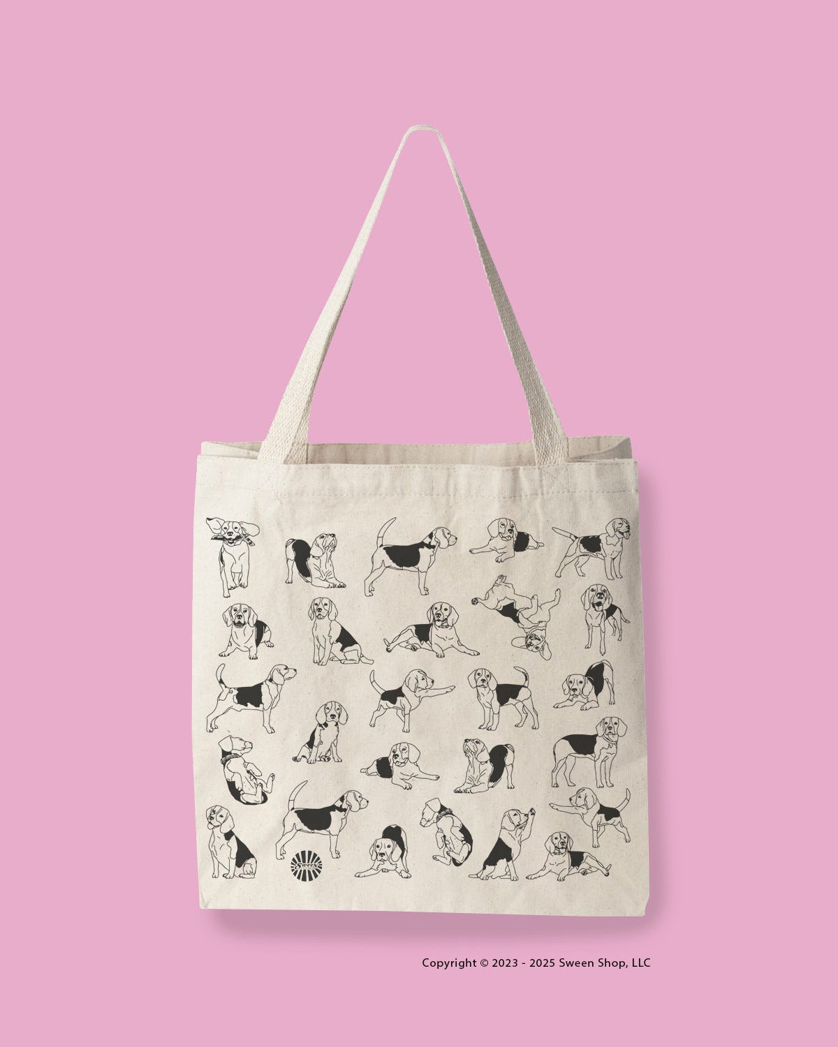 Beagle Cotton Canvas Large Tote Bag