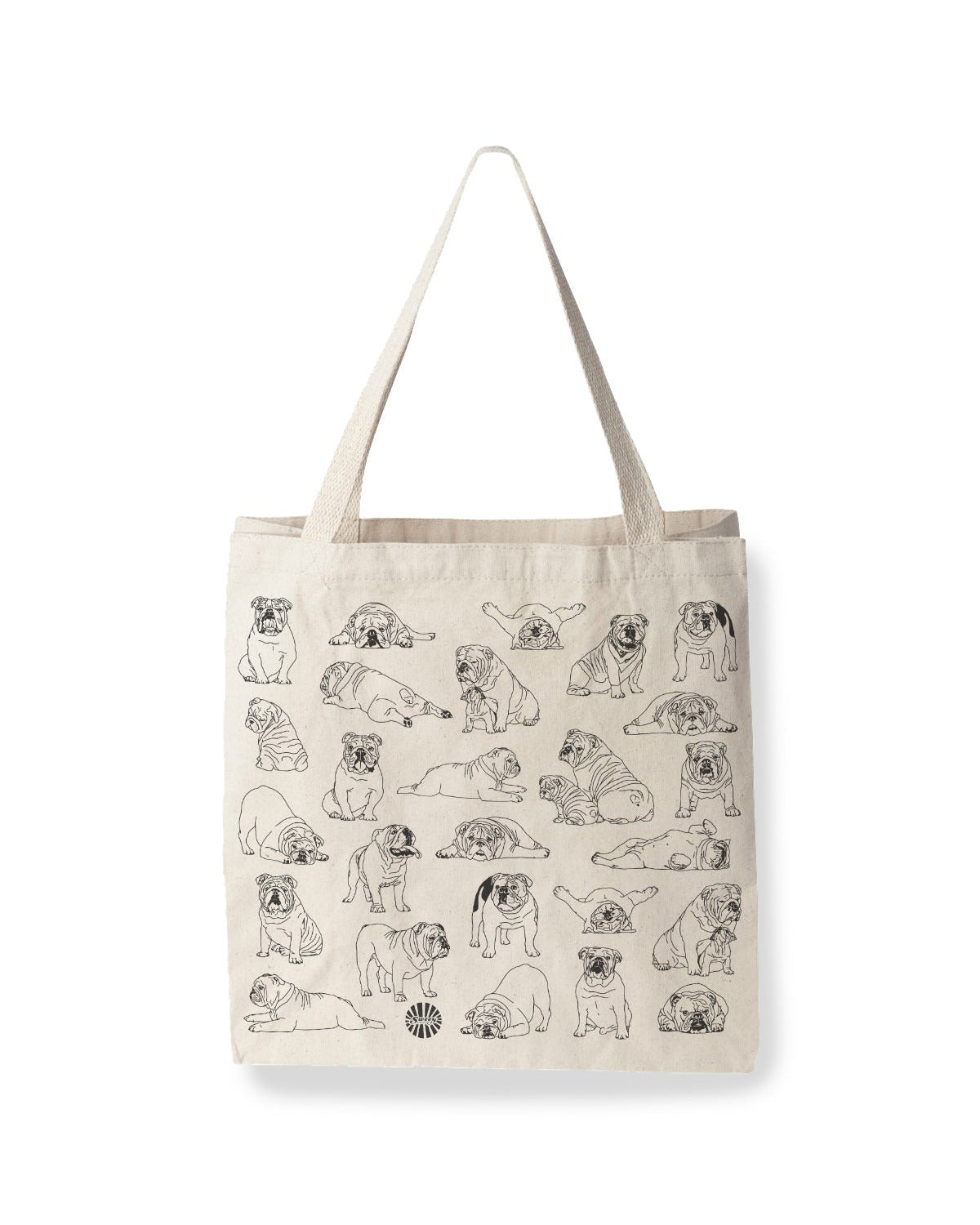 Bulldog Large Cotton Canvas Tote Bag