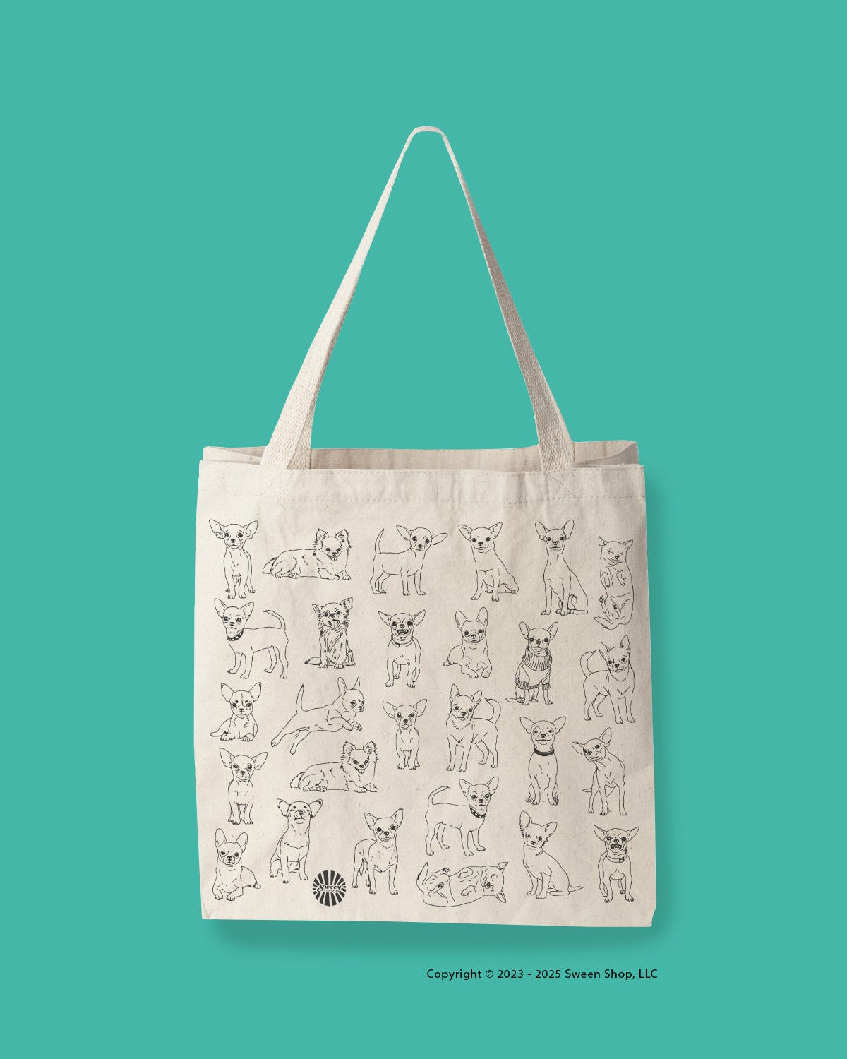 Chihuahua Cotton Canvas Large Tote Bag