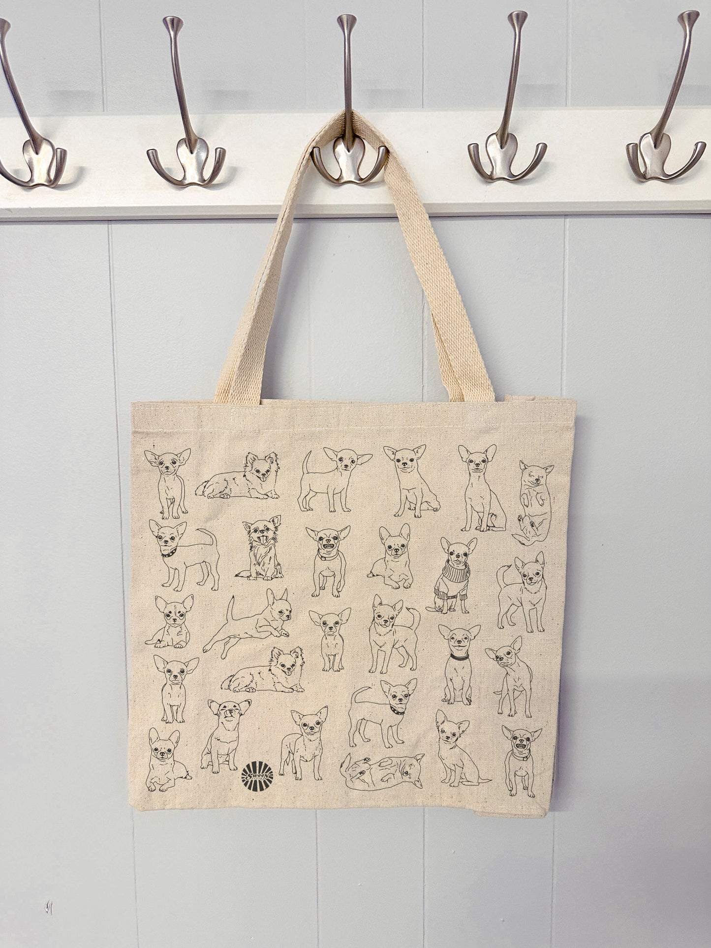 Chihuahua Cotton Canvas Large Tote Bag