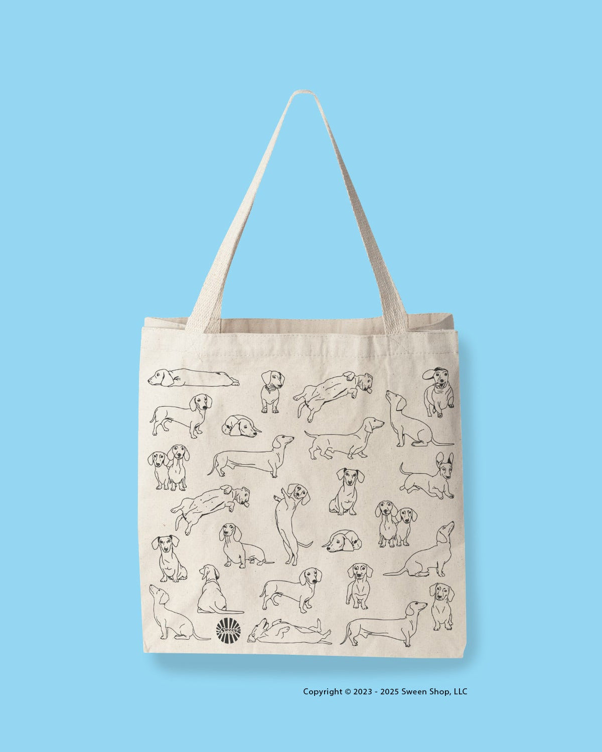 Dachshund Wiener Cotton Canvas Large Tote Bag