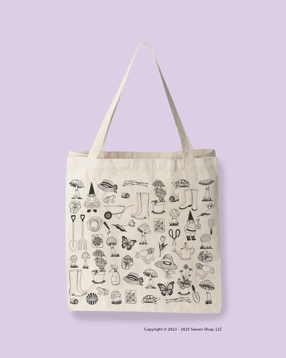 Garden Gnome Large Cotton Canvas Tote Bag