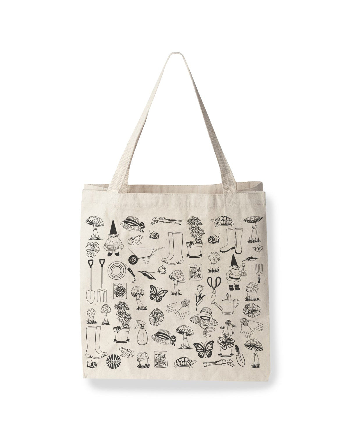 Garden Gnome Large Cotton Canvas Tote Bag