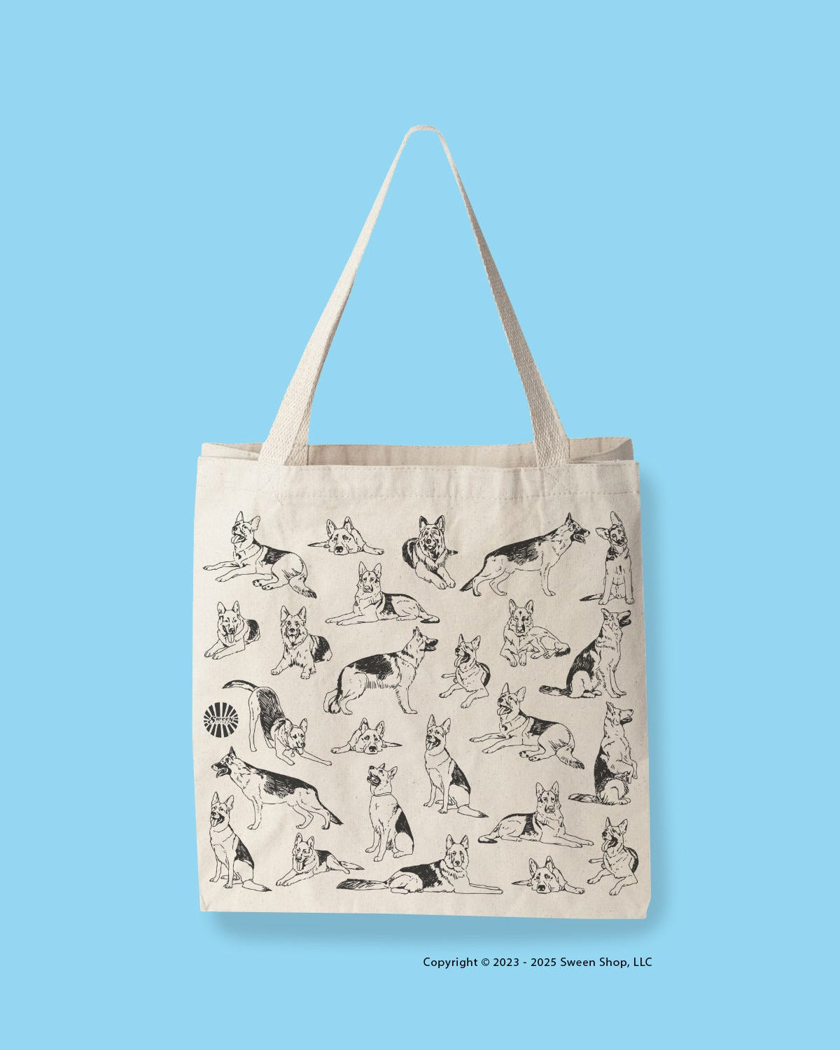German Shepard Large Cotton Canvas Tote Bag