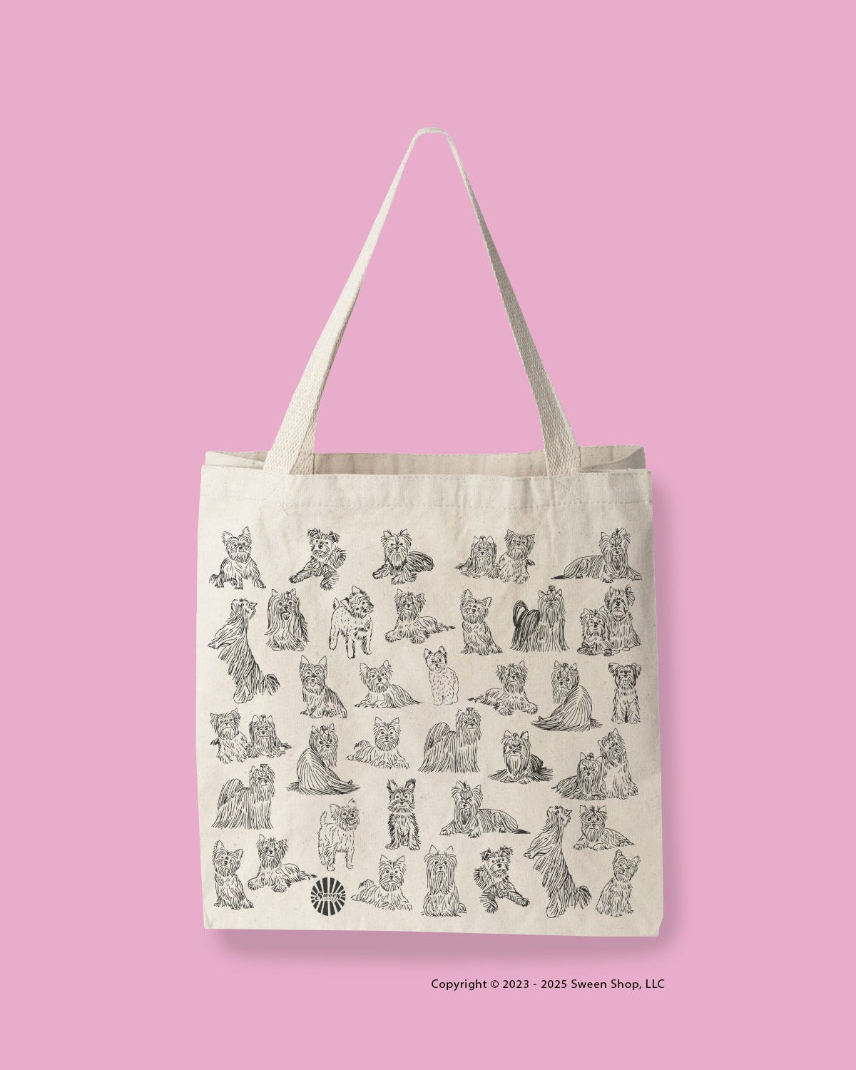 Yorkshire Terrier Yorkie Large Cotton Canvas Tote Bag