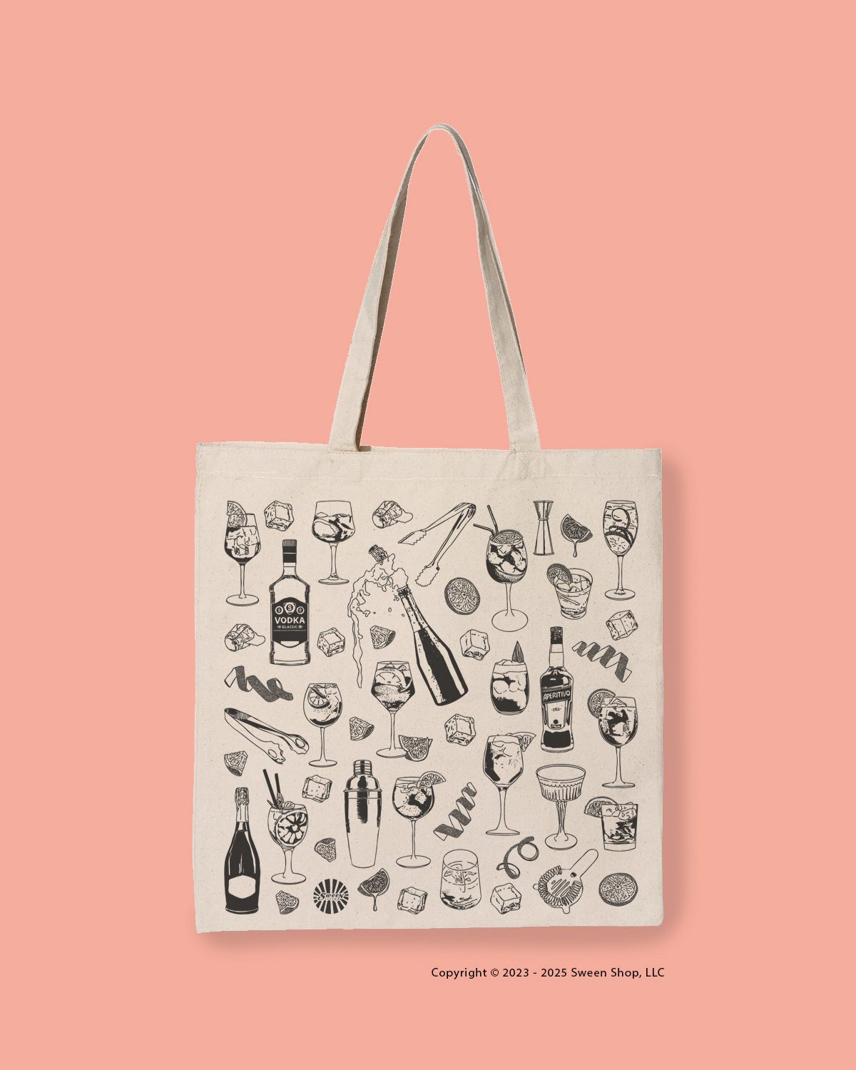 Aperitivo Spritz Italian Cocktail Cotton Canvas Tote Bag