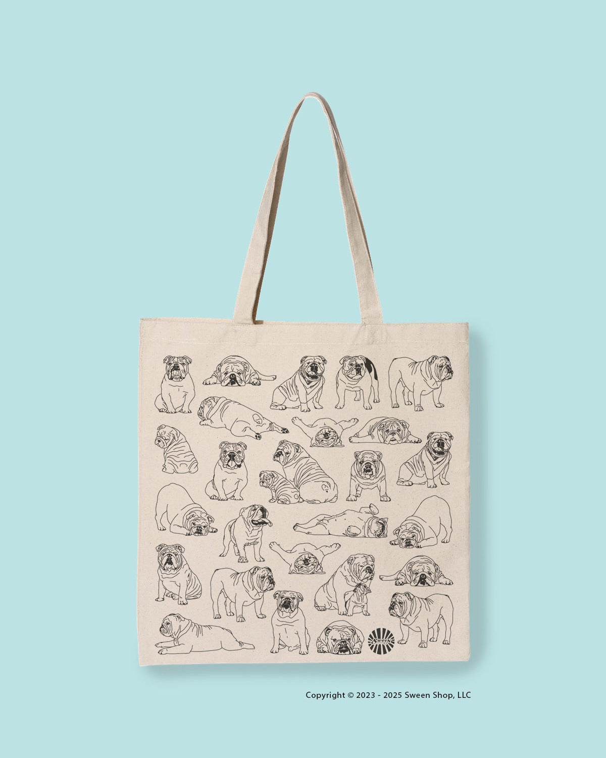 Bulldog Cotton Canvas Tote Bag