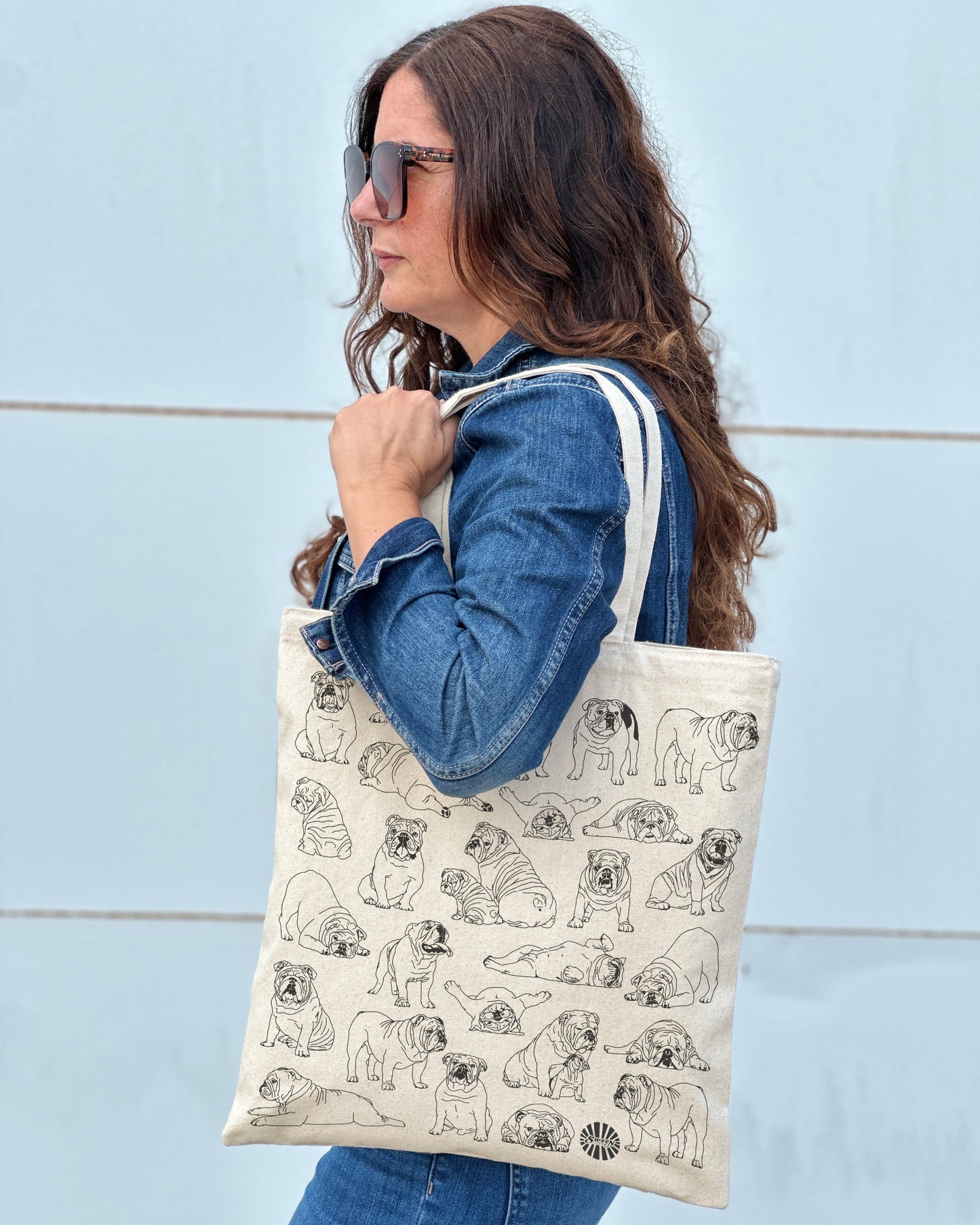 Bulldog Cotton Canvas Tote Bag