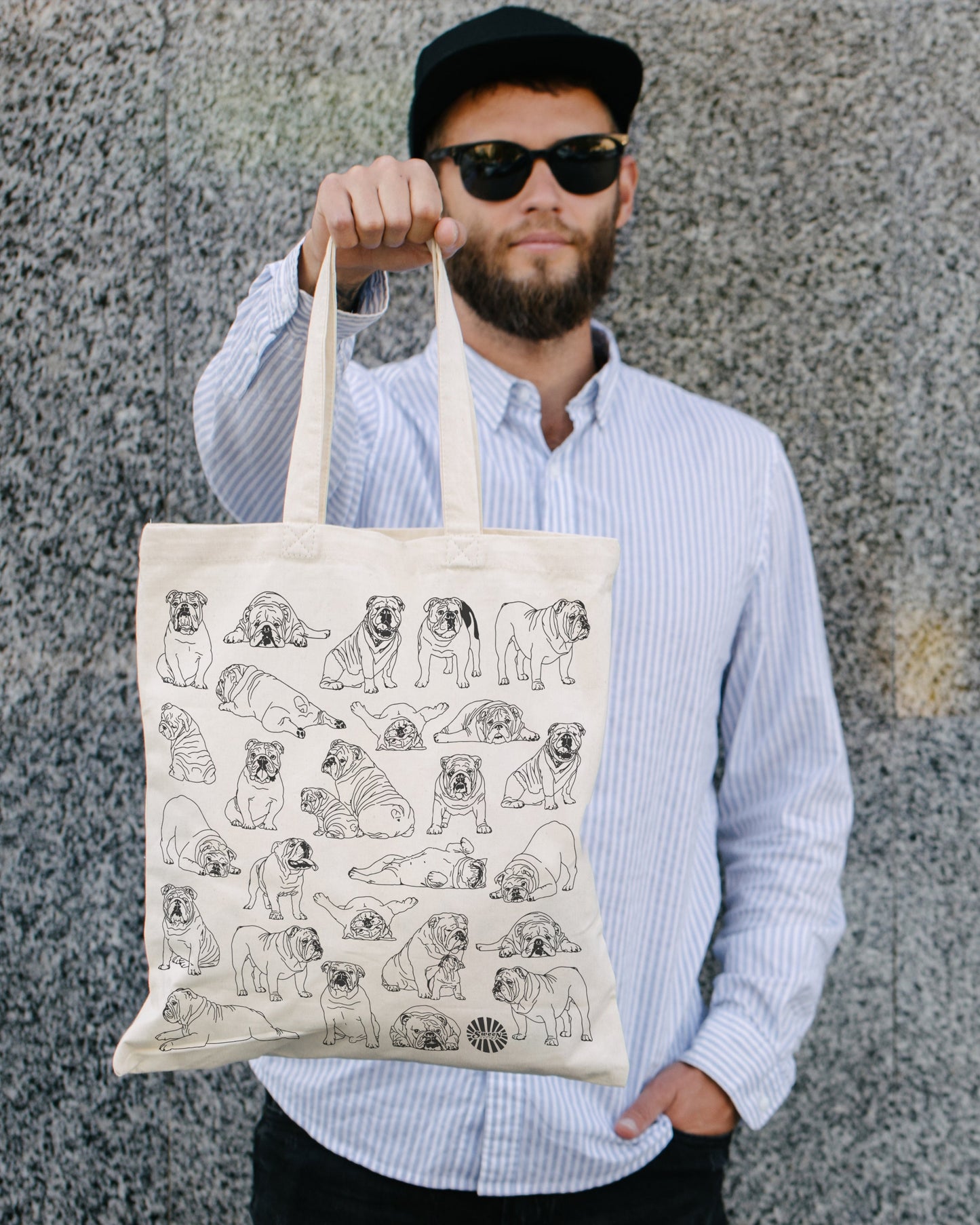 Bulldog Cotton Canvas Tote Bag