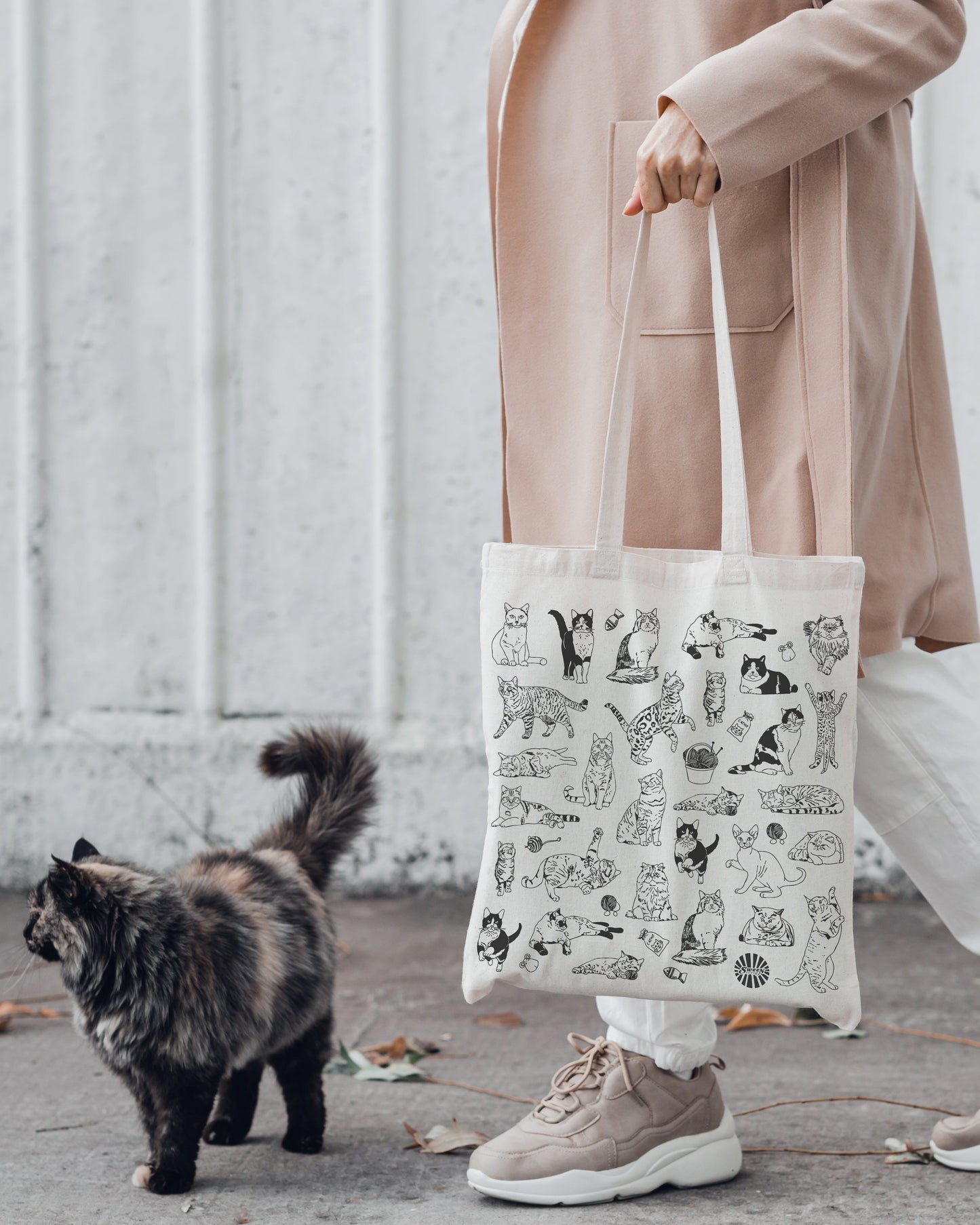 Cat Cotton Canvas Tote Bag