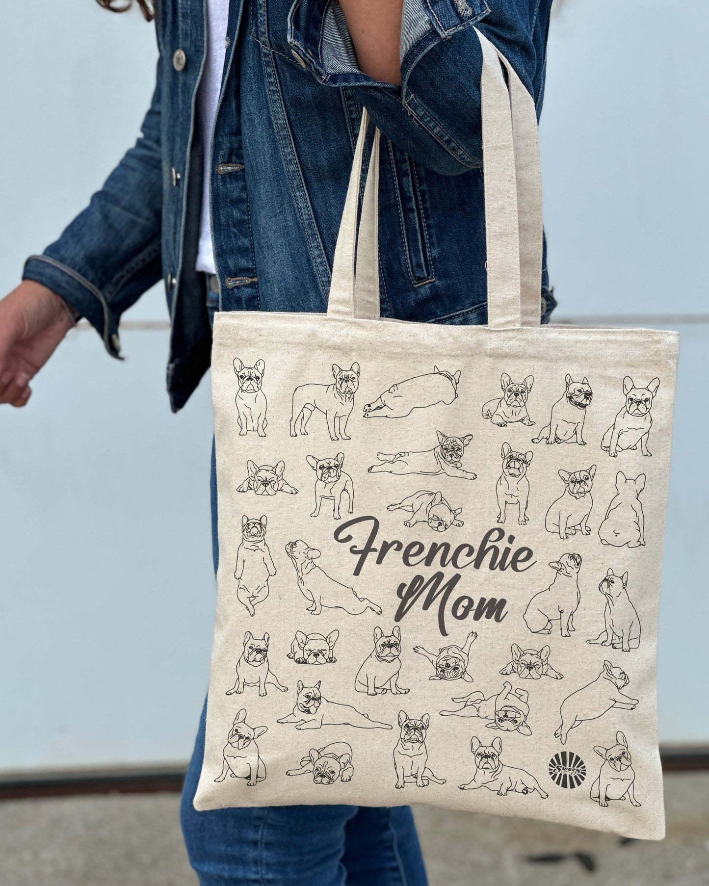 Frenchie Mom Cotton Canvas Tote Bag