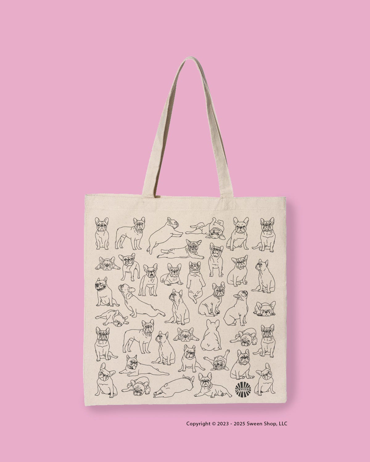 French Bulldog Frenchie Cotton Canvas Tote Bag