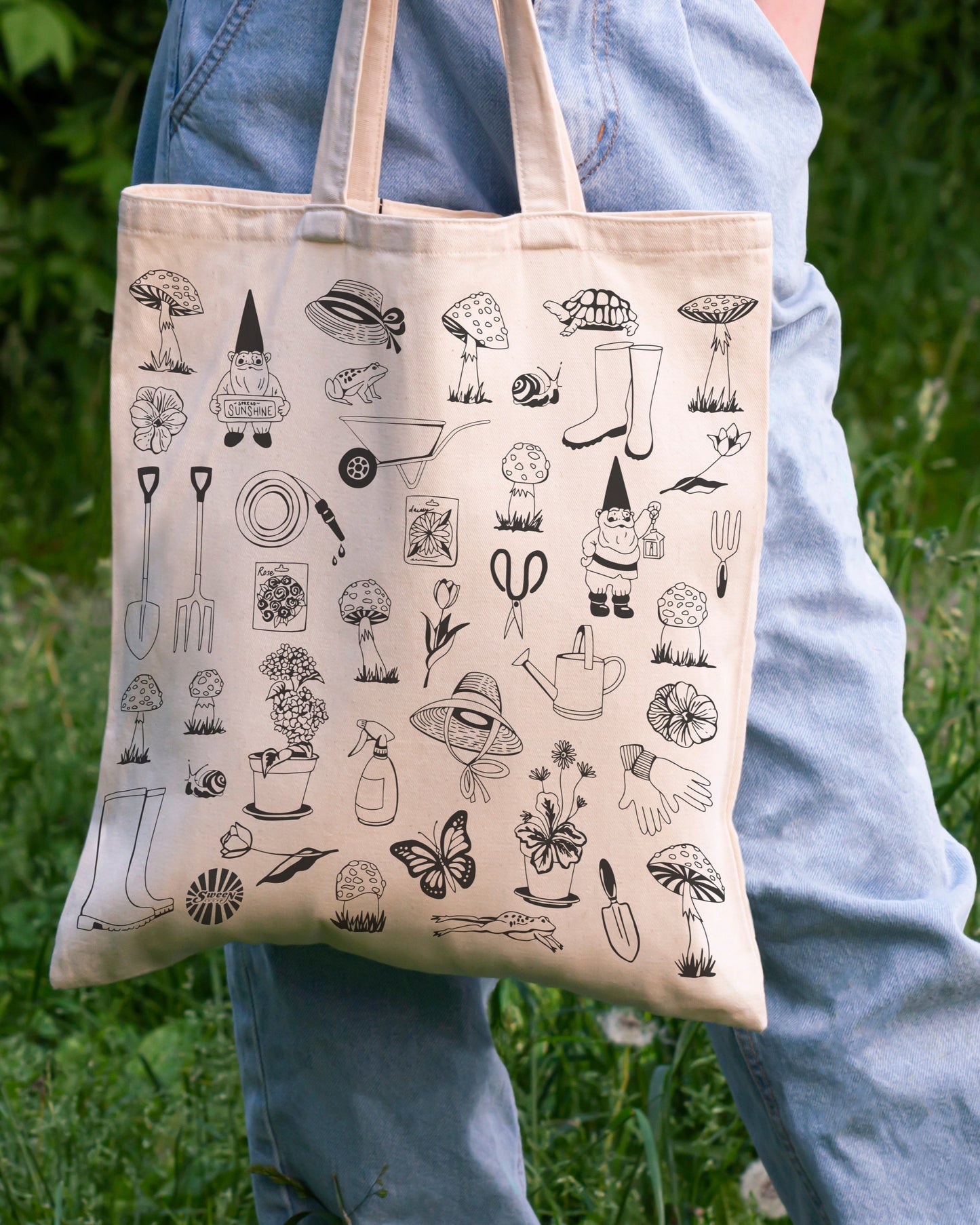 Garden Gnome Cotton Canvas Tote Bag