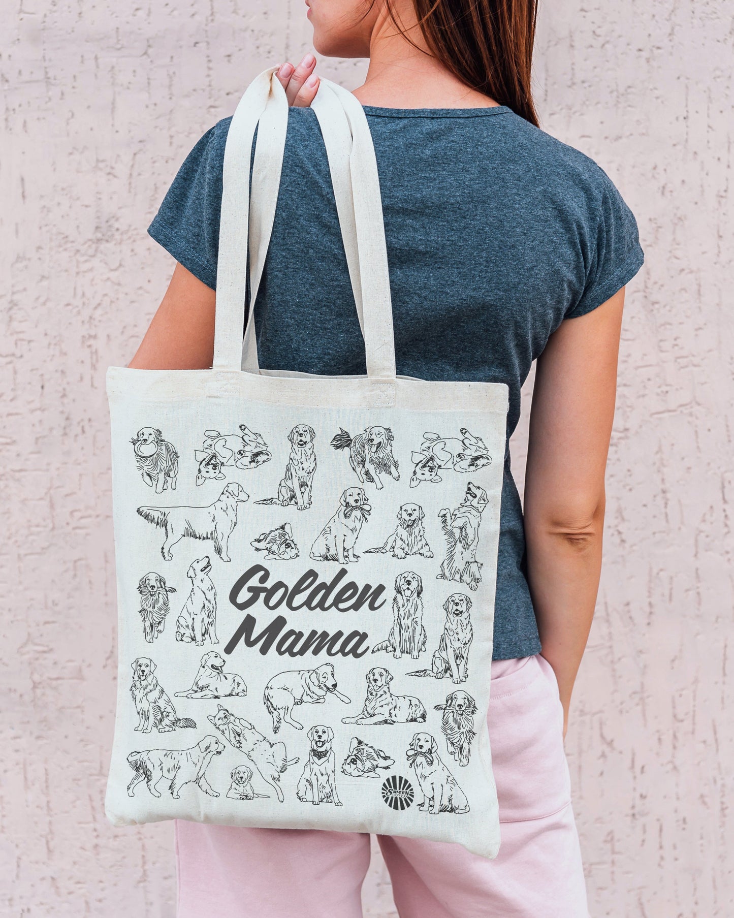 Golden Mama Cotton Canvas Tote Bag