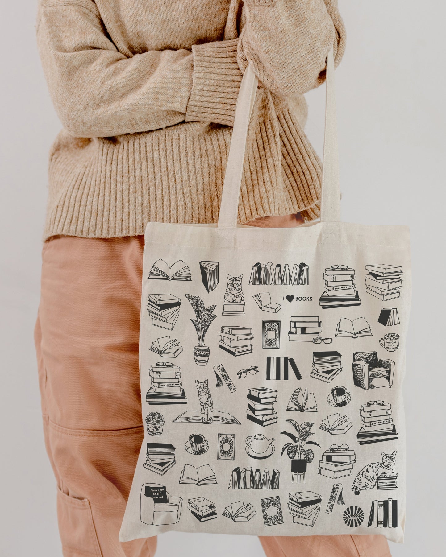 Book Lover Cotton Canvas Tote Bag
