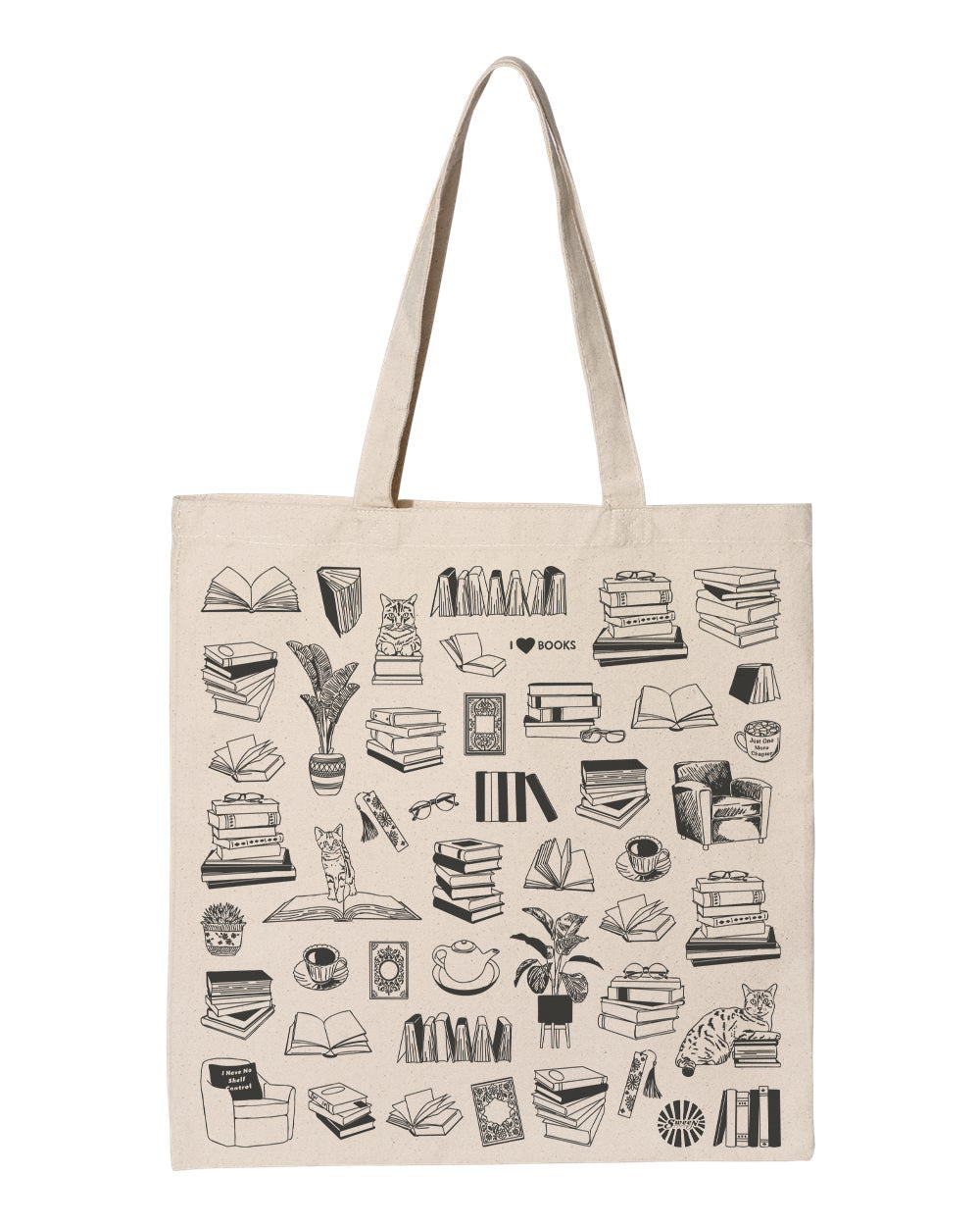 Book Lover Cotton Canvas Tote Bag
