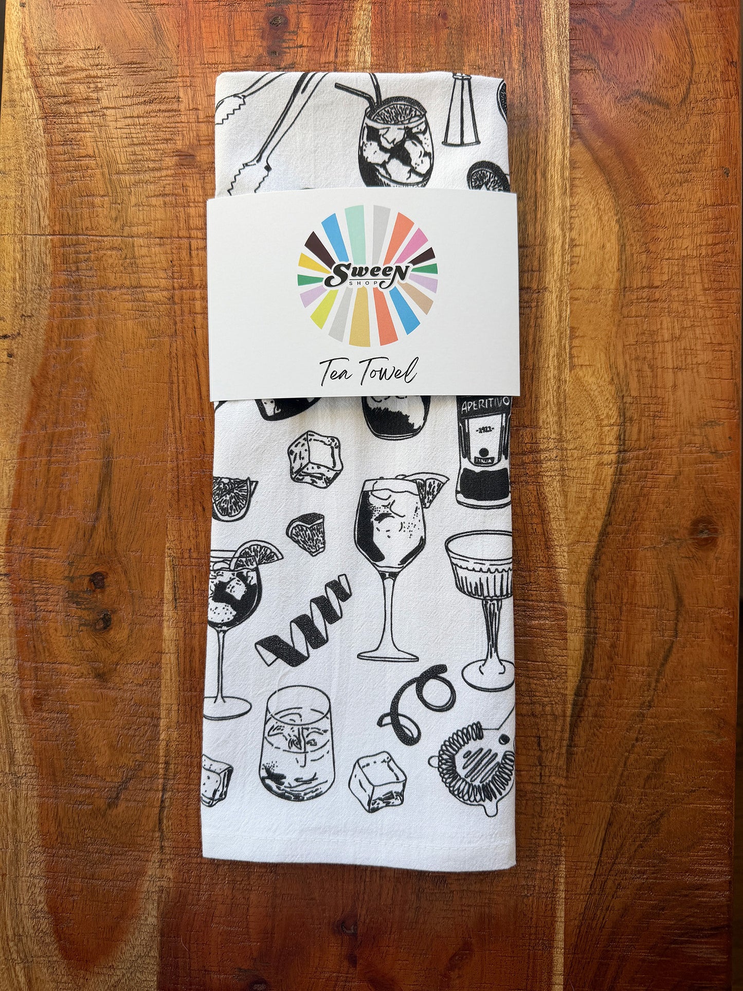 Aperol Spritz Tea Towel - 100% Premium Cotton Kitchen Dish Cloth