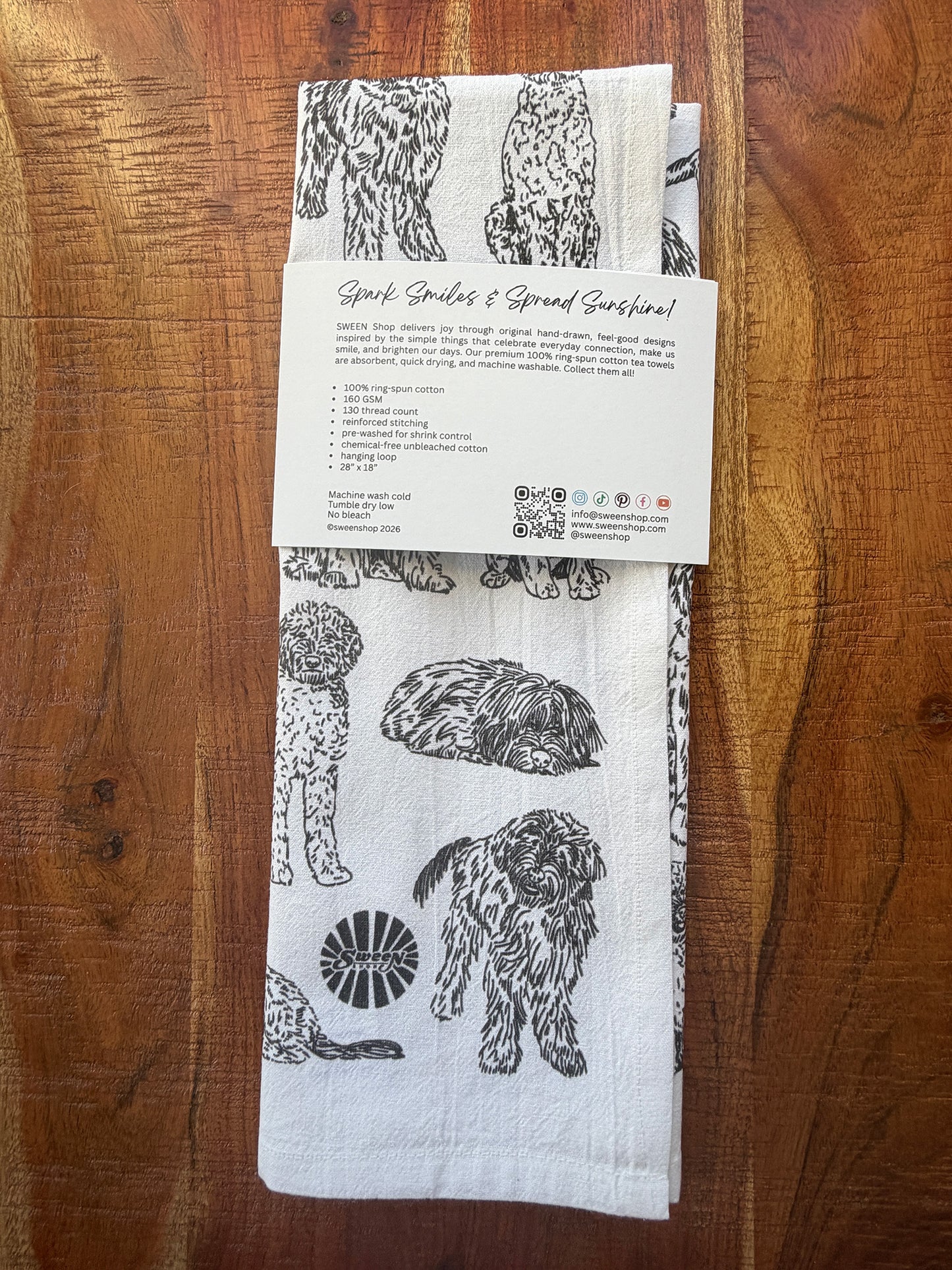 Golden Doodle Tea Towel - 100% Premium Cotton Kitchen Dish Cloth
