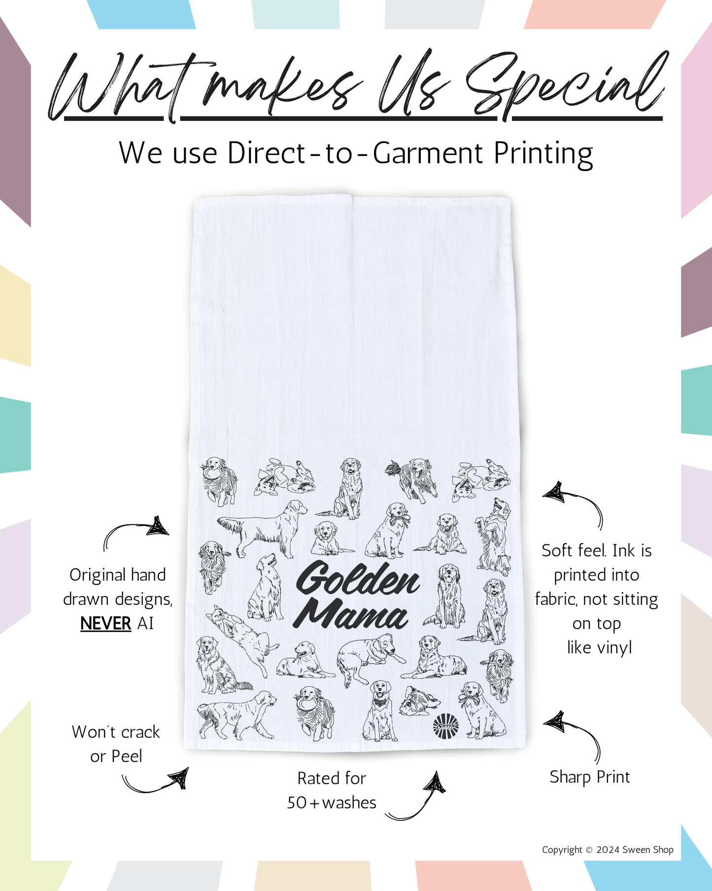 Golden Mama Tea Towel - 100% Premium Cotton Kitchen Dish Cloth