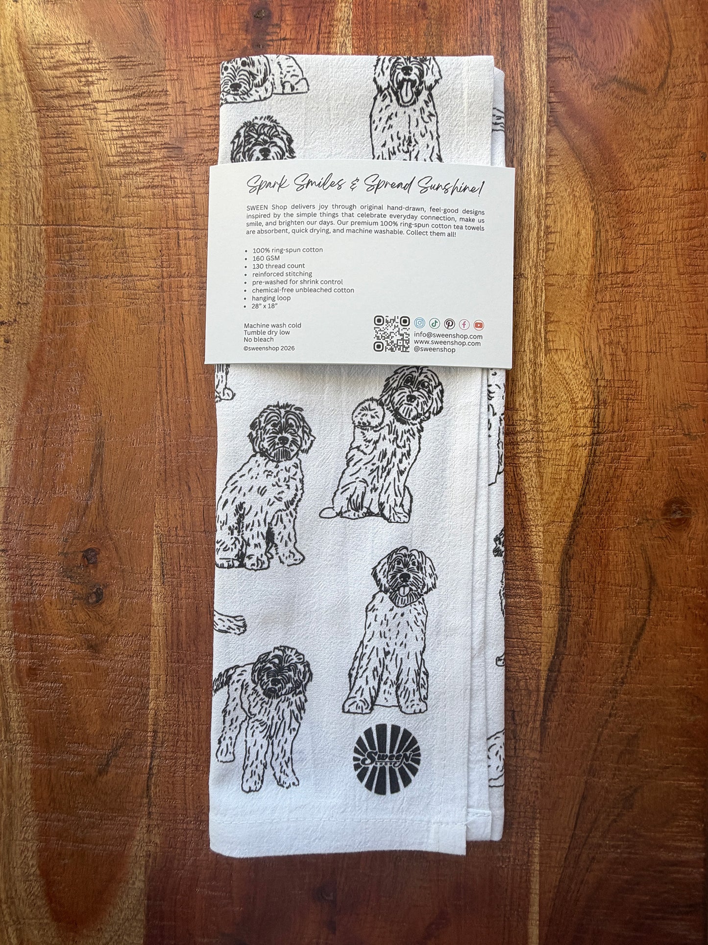 Labradoodle Tea Towel - 100% Premium Cotton Kitchen Dish Cloth