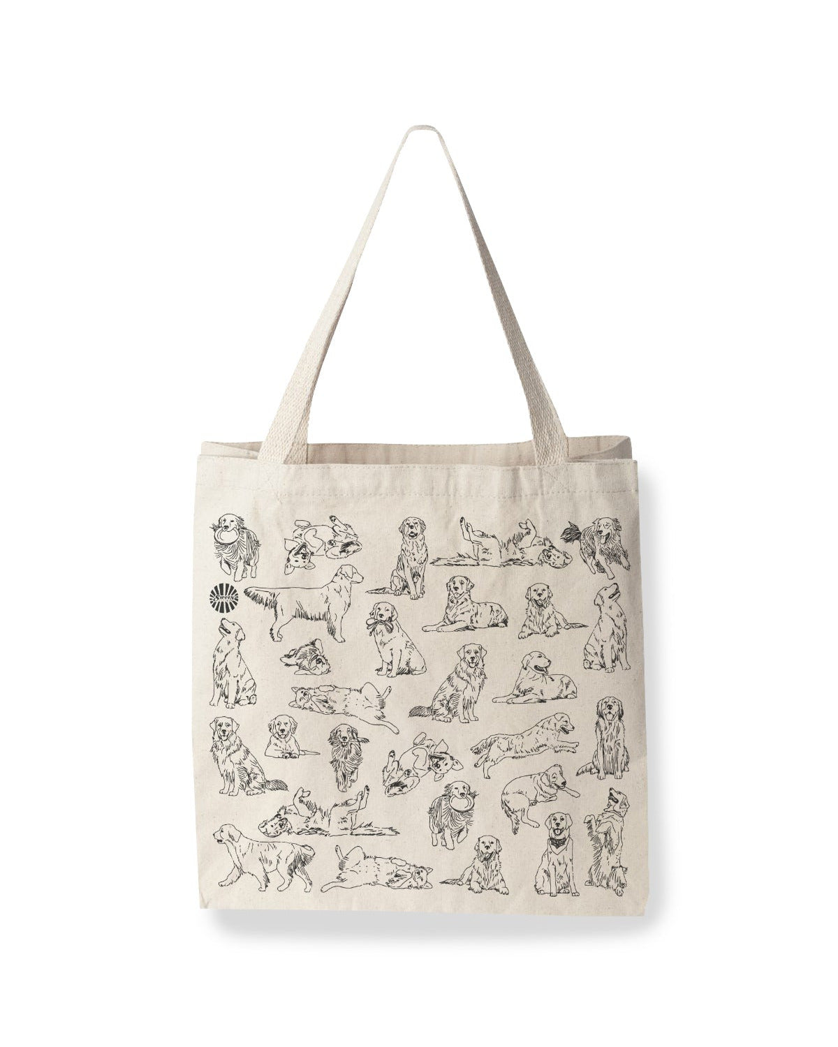Golden Retriever Large Cotton Canvas Tote Bag