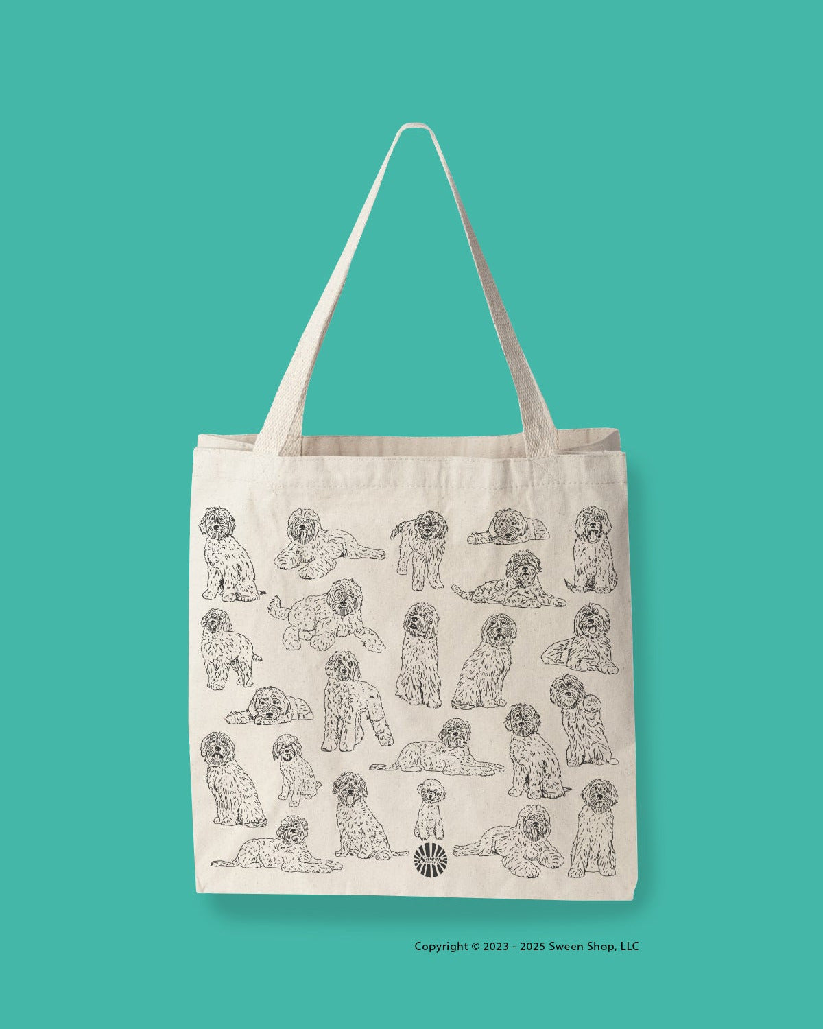 Labradoodle Large Cotton Canvas Tote Bag