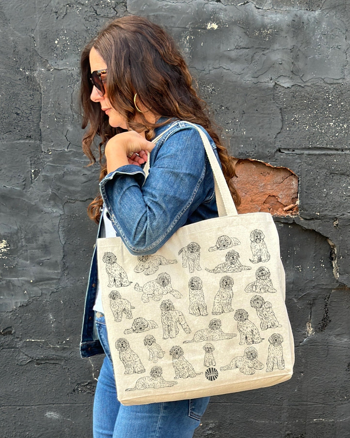 Labradoodle Large Cotton Canvas Tote Bag