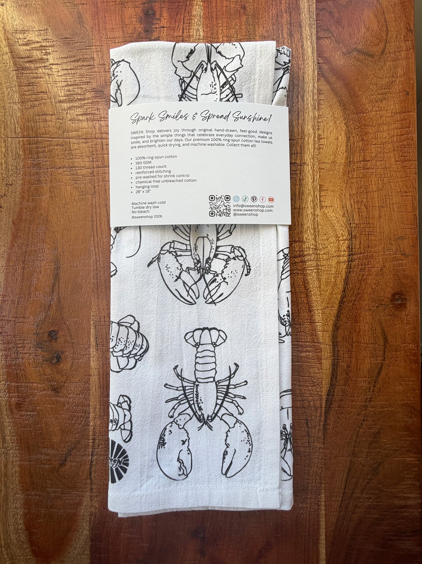 Lobsters Tea Towel- 100% Premium Cotton Kitchen Dish Cloth