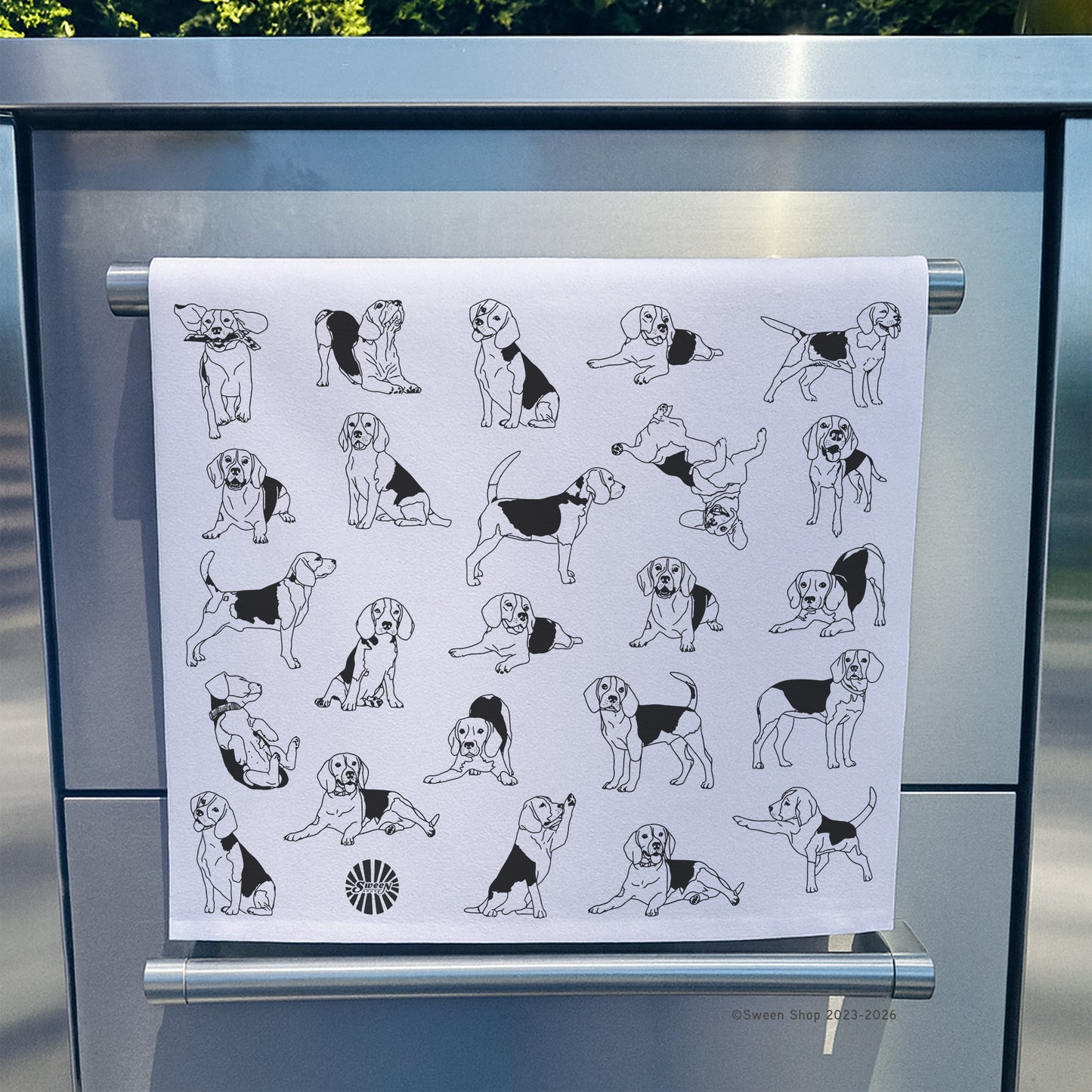 Beagle Tea Towel - 100% Premium Cotton Kitchen Dish Cloth