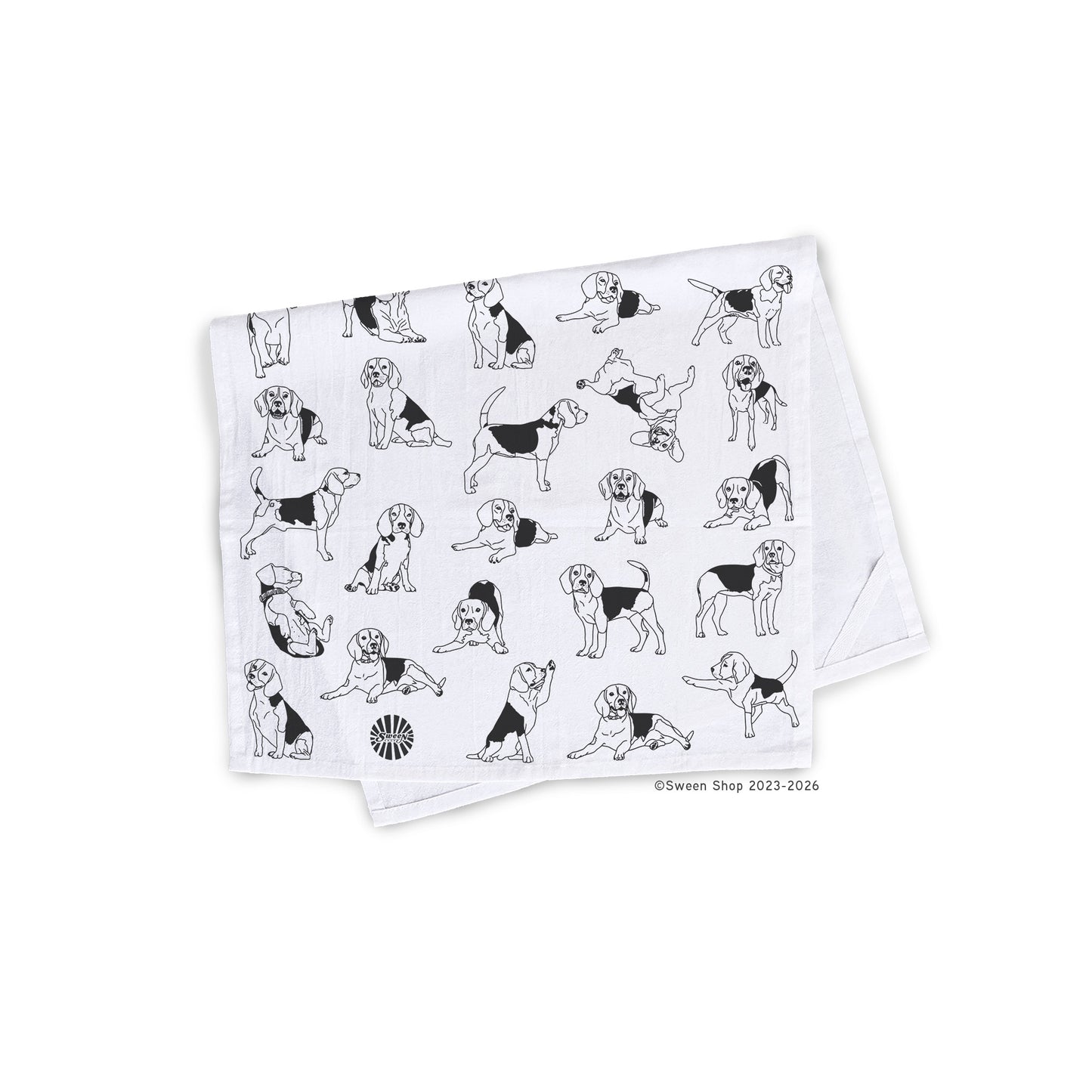 Beagle Tea Towel - 100% Premium Cotton Kitchen Dish Cloth