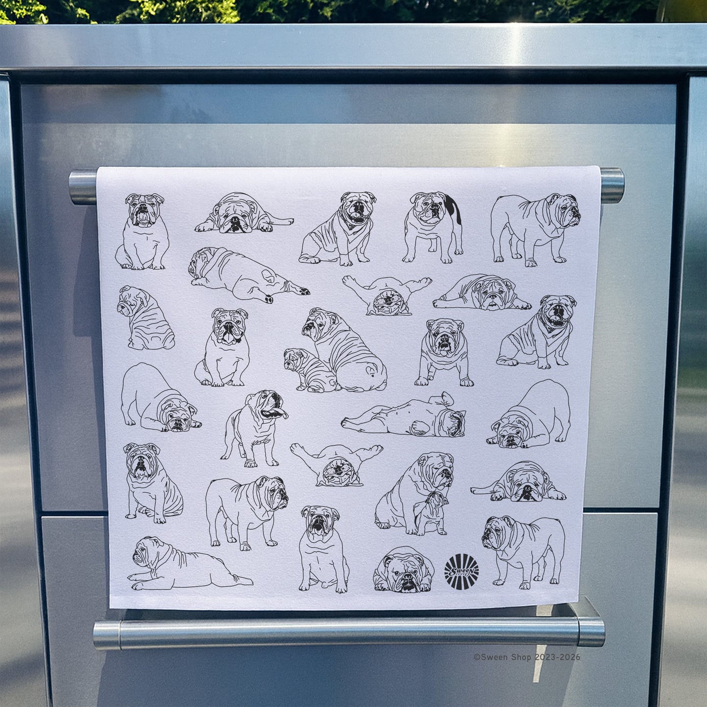 Bulldog Tea Towel - 100% Premium Cotton Kitchen Dish Cloth