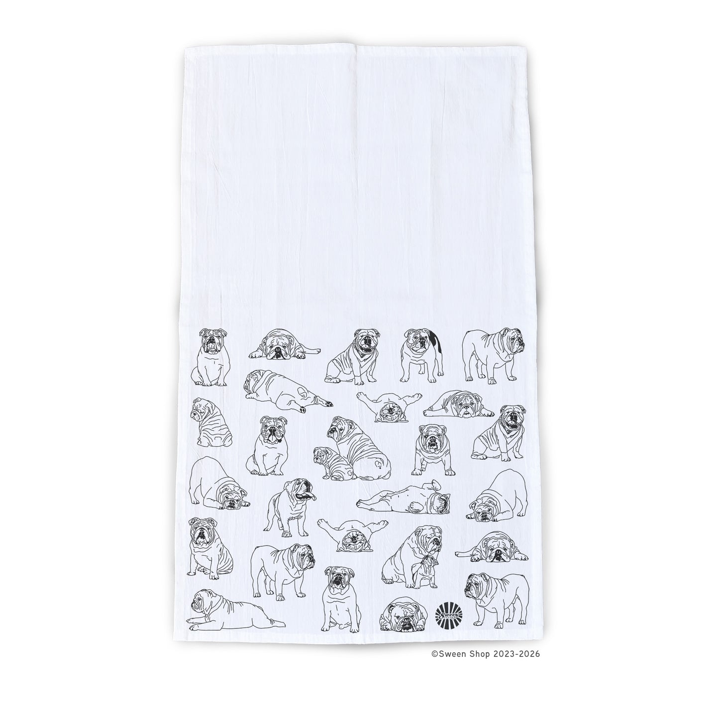 Bulldog Tea Towel - 100% Premium Cotton Kitchen Dish Cloth
