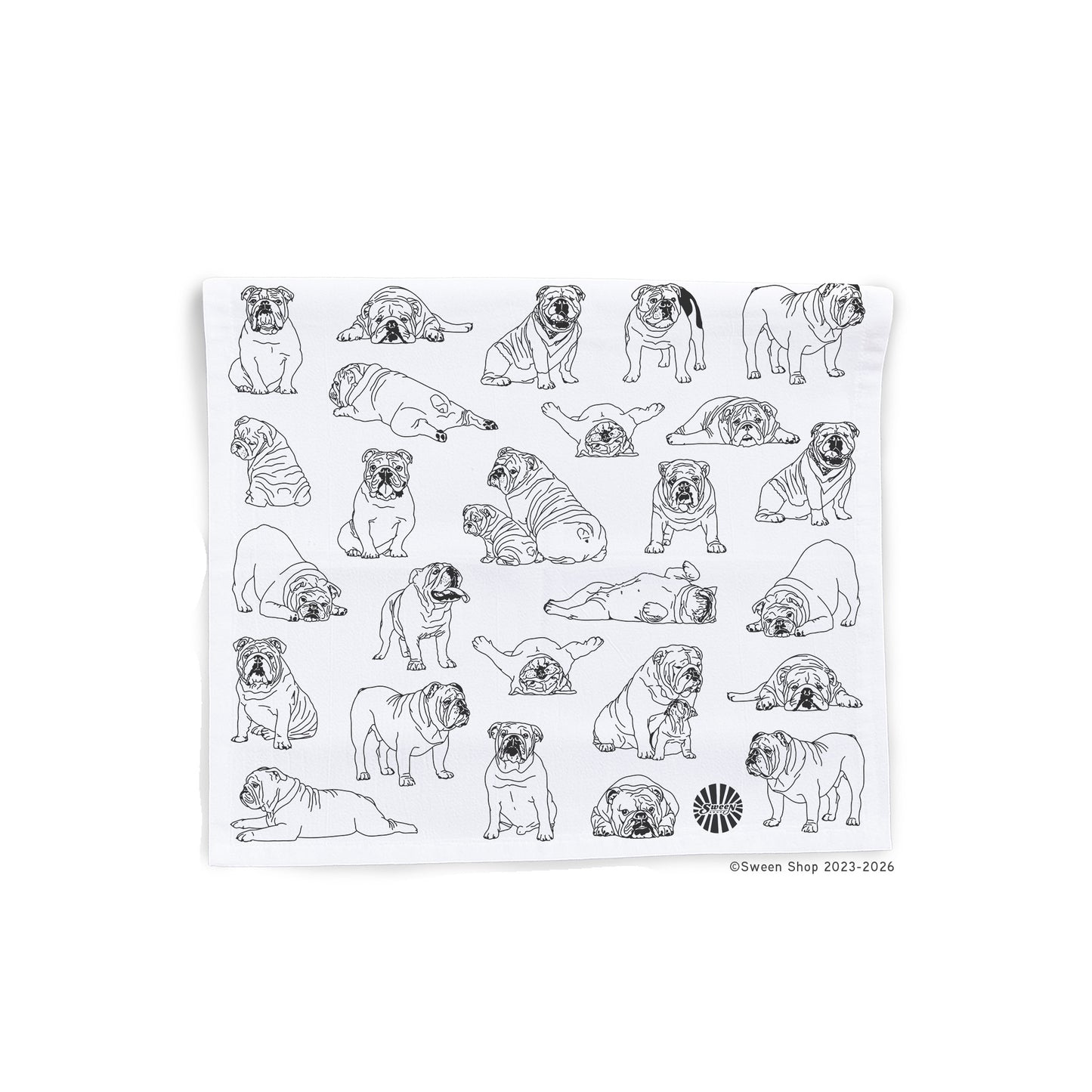 Bulldog Tea Towel - 100% Premium Cotton Kitchen Dish Cloth