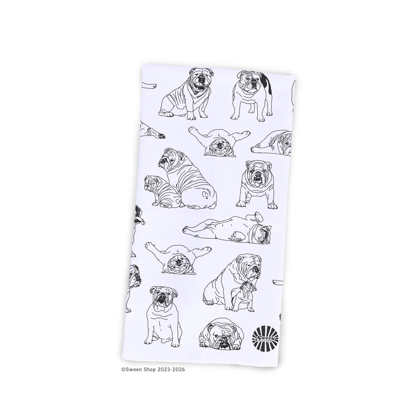 Bulldog Tea Towel - 100% Premium Cotton Kitchen Dish Cloth