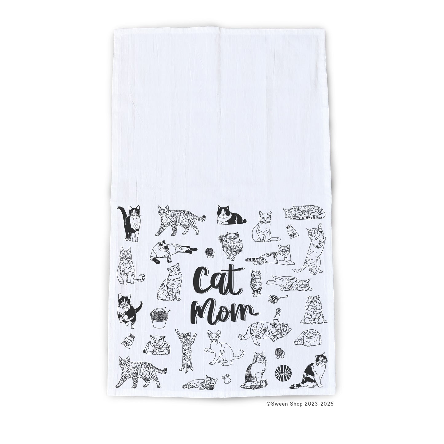 Cat Mom Tea Towel - 100% Premium Cotton Kitchen Dish Cloth