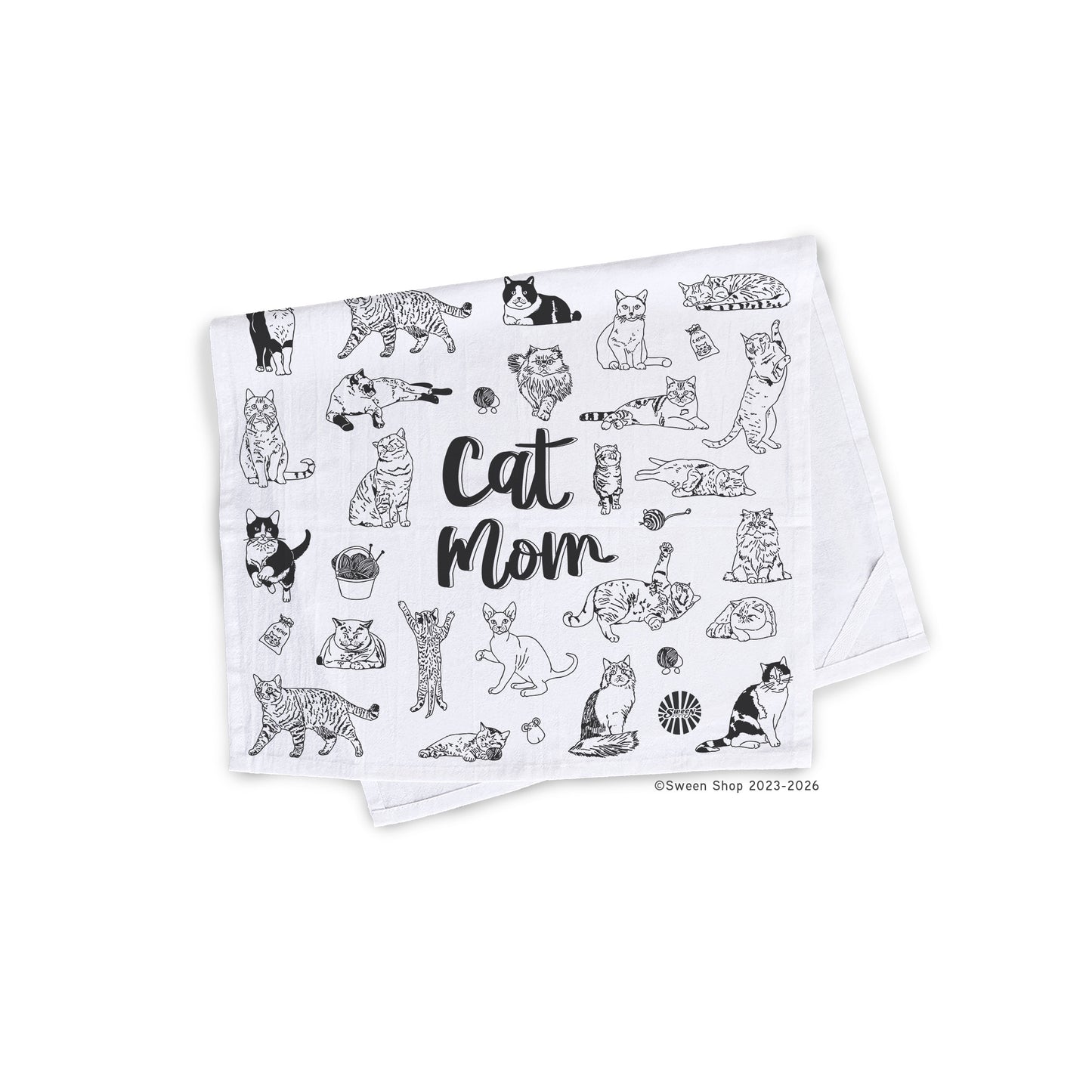 Cat Mom Tea Towel - 100% Premium Cotton Kitchen Dish Cloth
