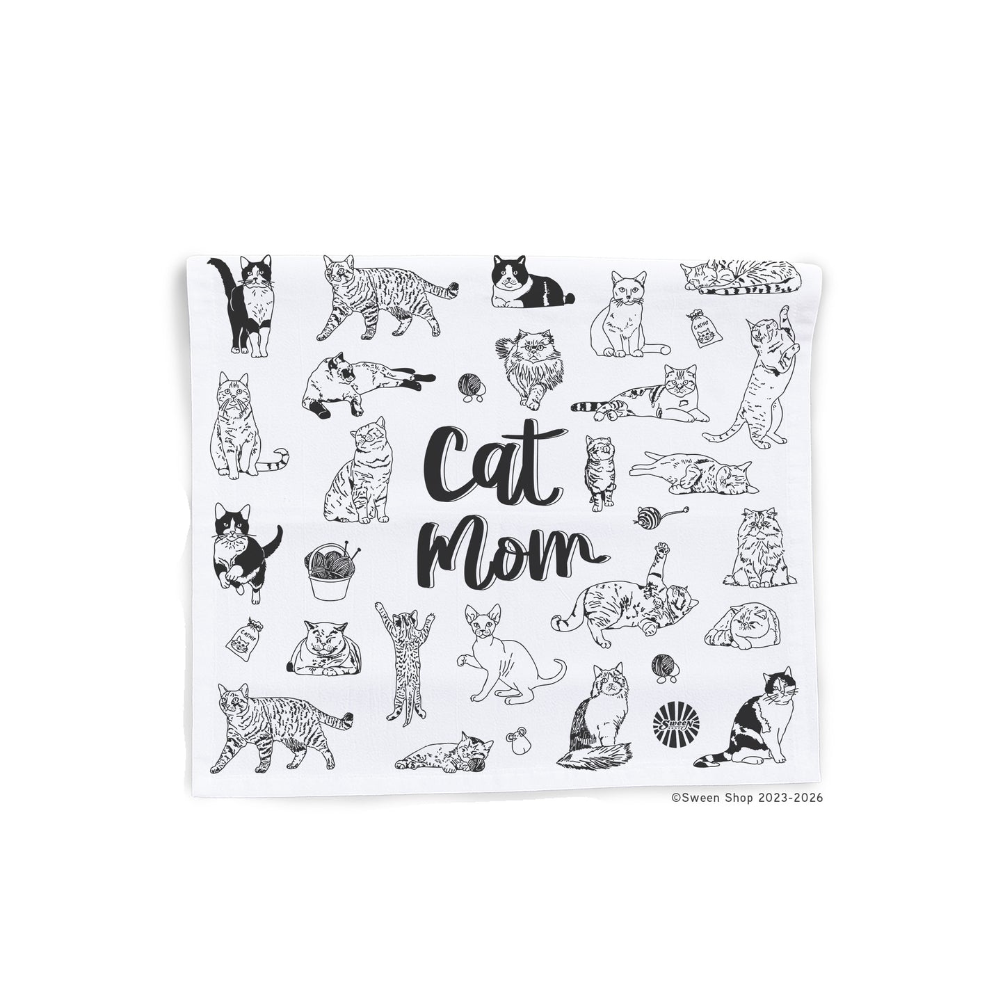 Cat Mom Tea Towel - 100% Premium Cotton Kitchen Dish Cloth