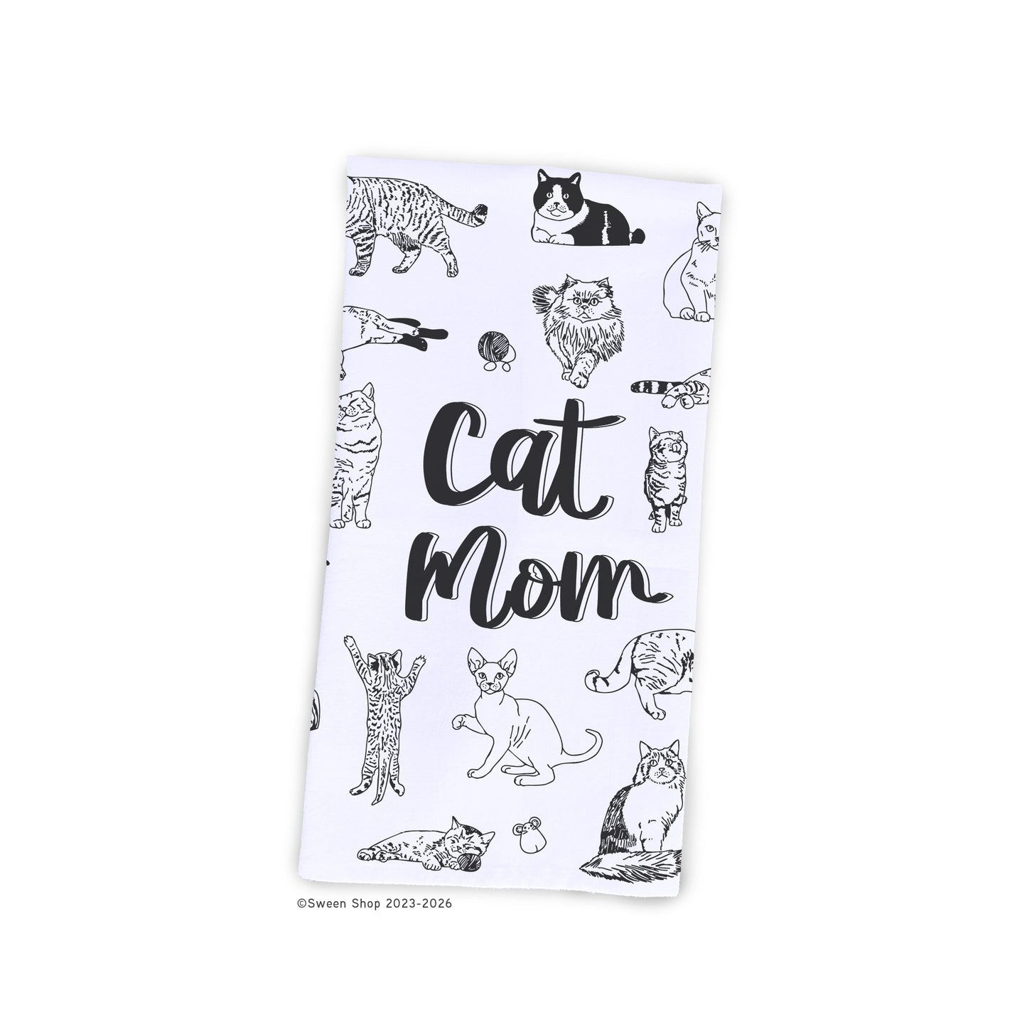 Cat Mom Tea Towel - 100% Premium Cotton Kitchen Dish Cloth
