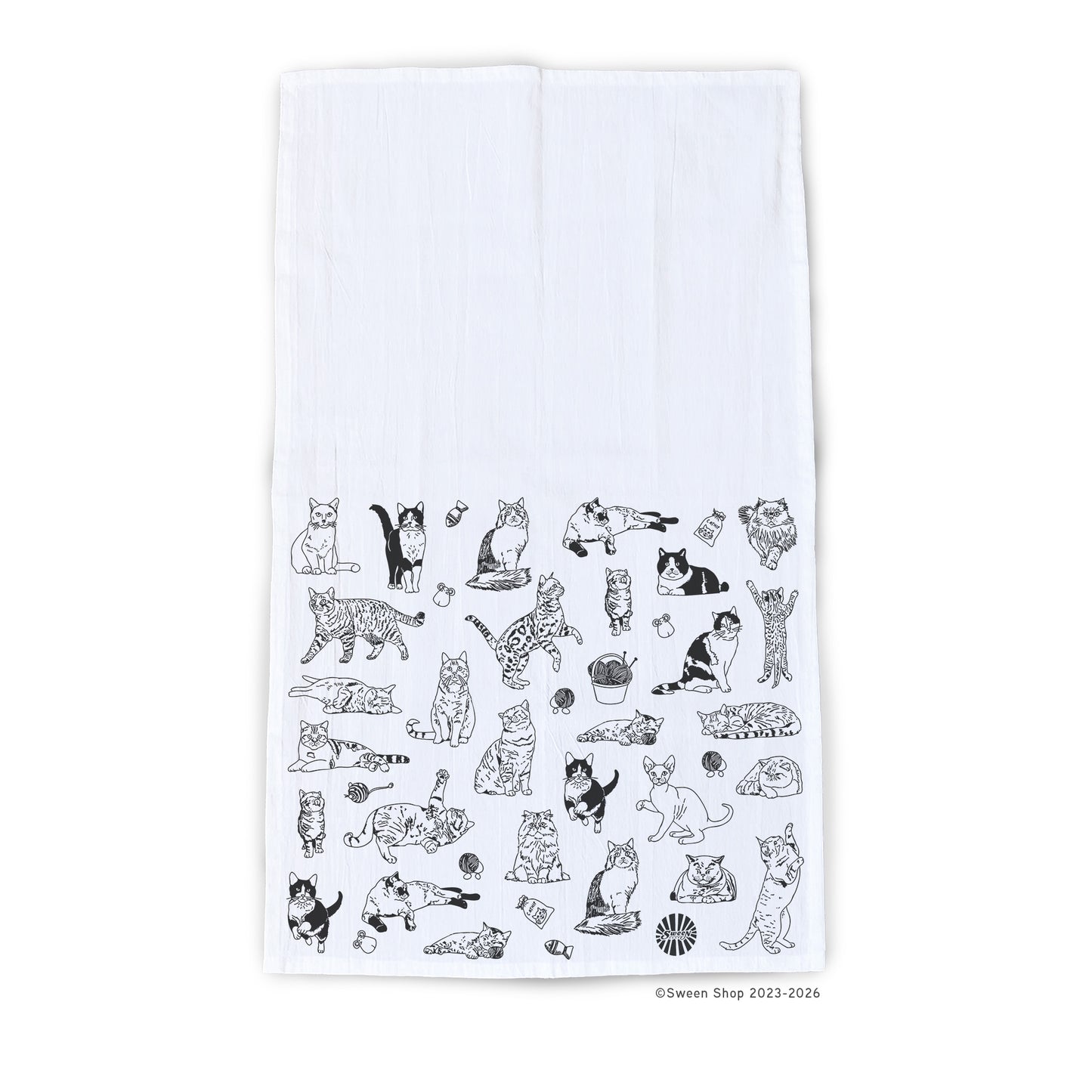 Cat Tea Towel - 100% Premium Cotton Kitchen Dish Cloth