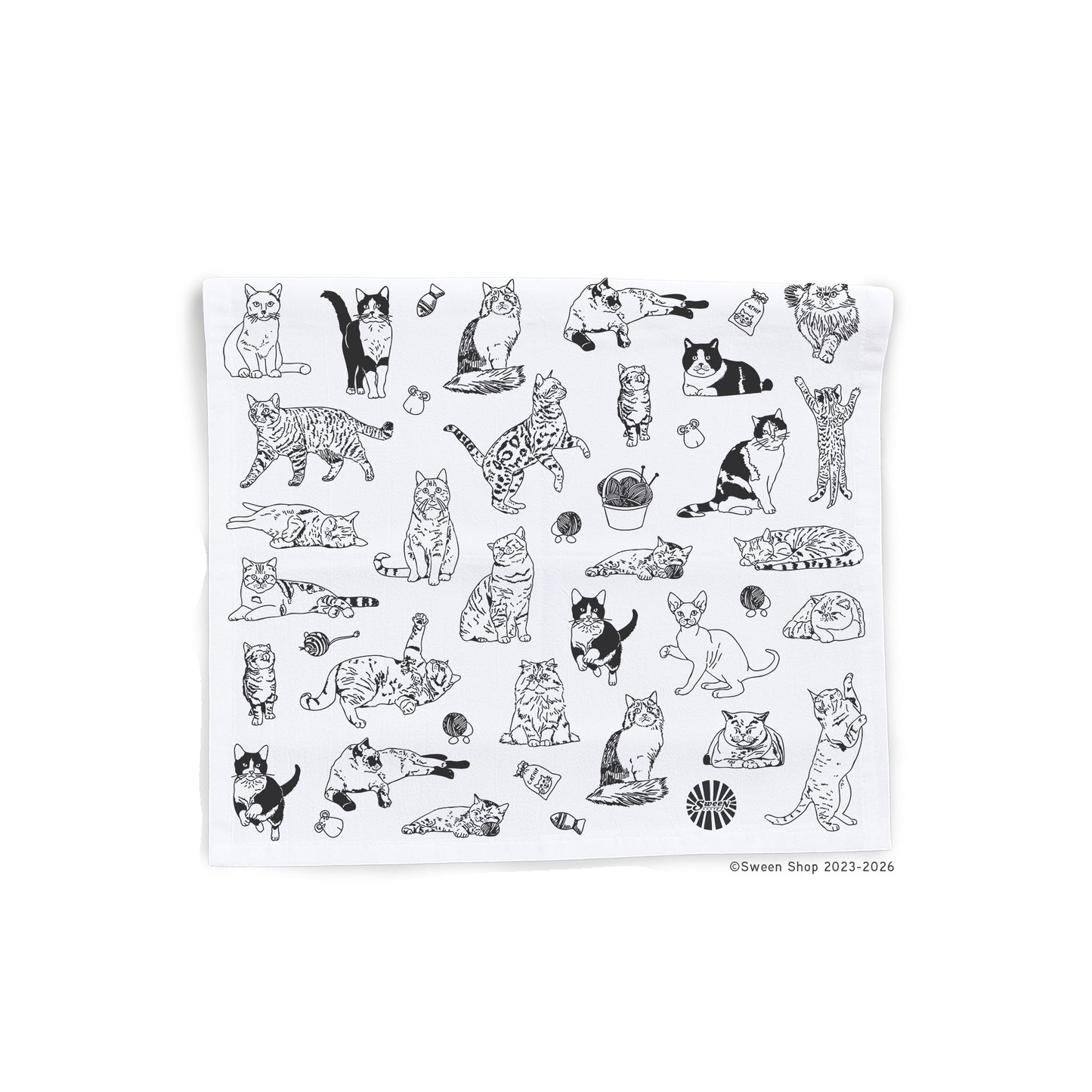 Cat Tea Towel - 100% Premium Cotton Kitchen Dish Cloth