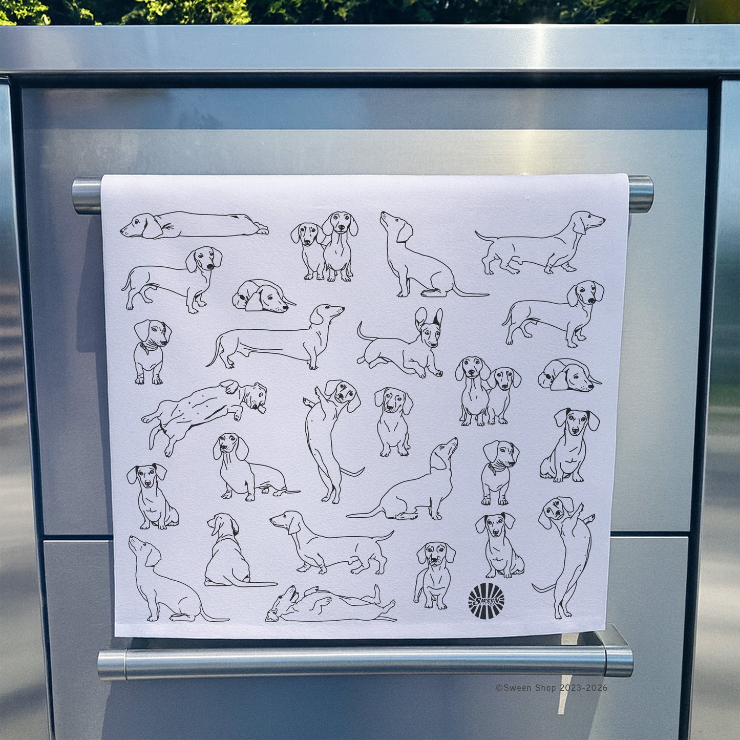 Dachshund Tea Towel - 100% Premium Cotton Kitchen Dish Cloth