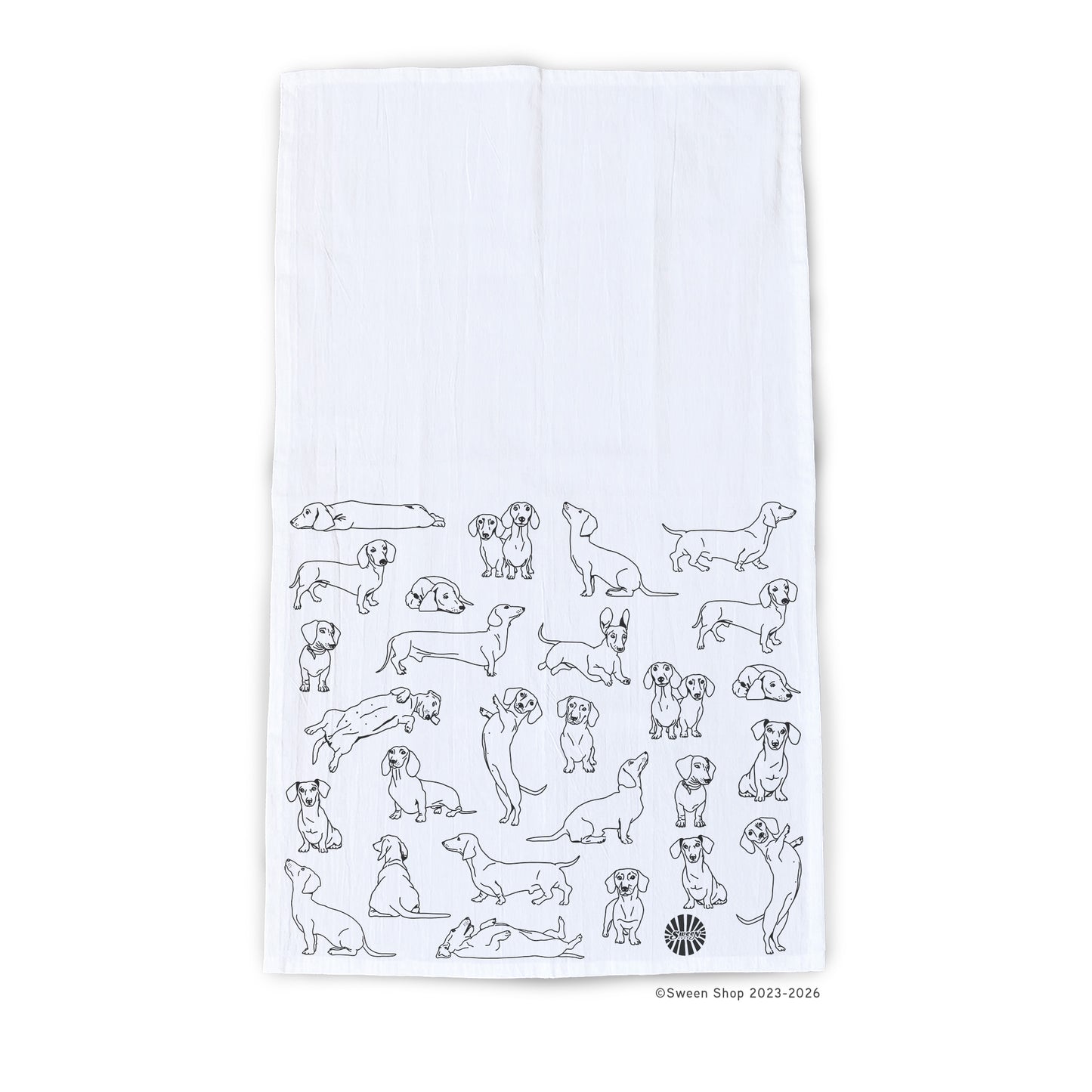 Dachshund Tea Towel - 100% Premium Cotton Kitchen Dish Cloth