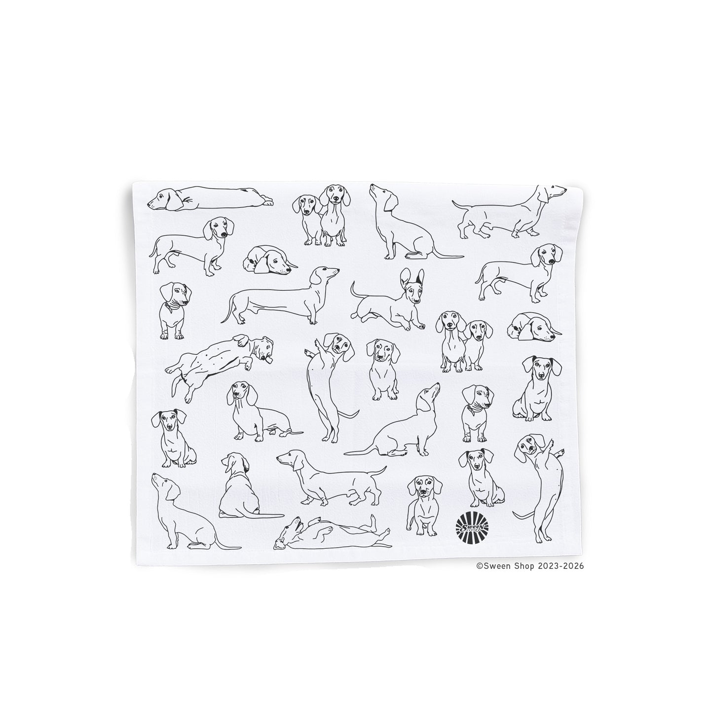 Dachshund Tea Towel - 100% Premium Cotton Kitchen Dish Cloth