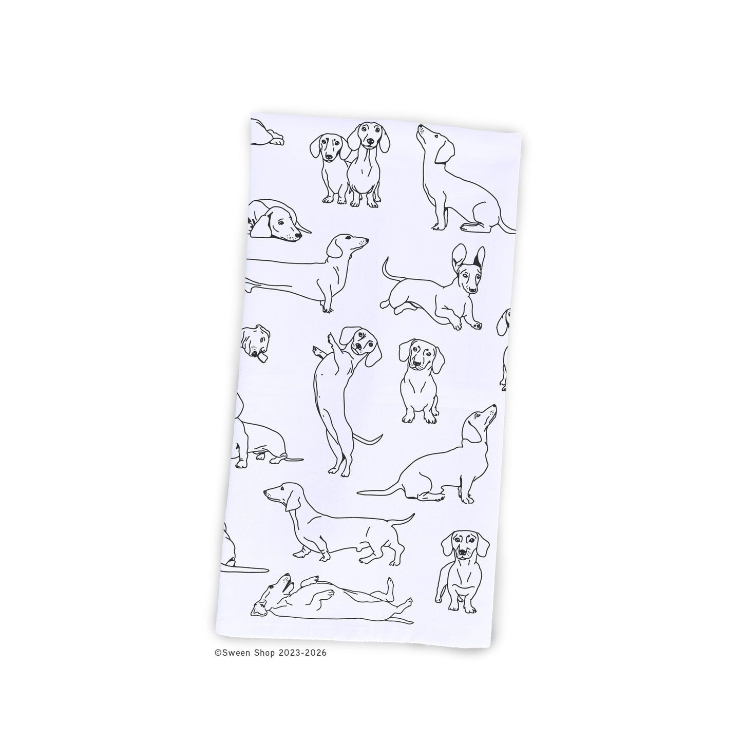 Dachshund Tea Towel - 100% Premium Cotton Kitchen Dish Cloth