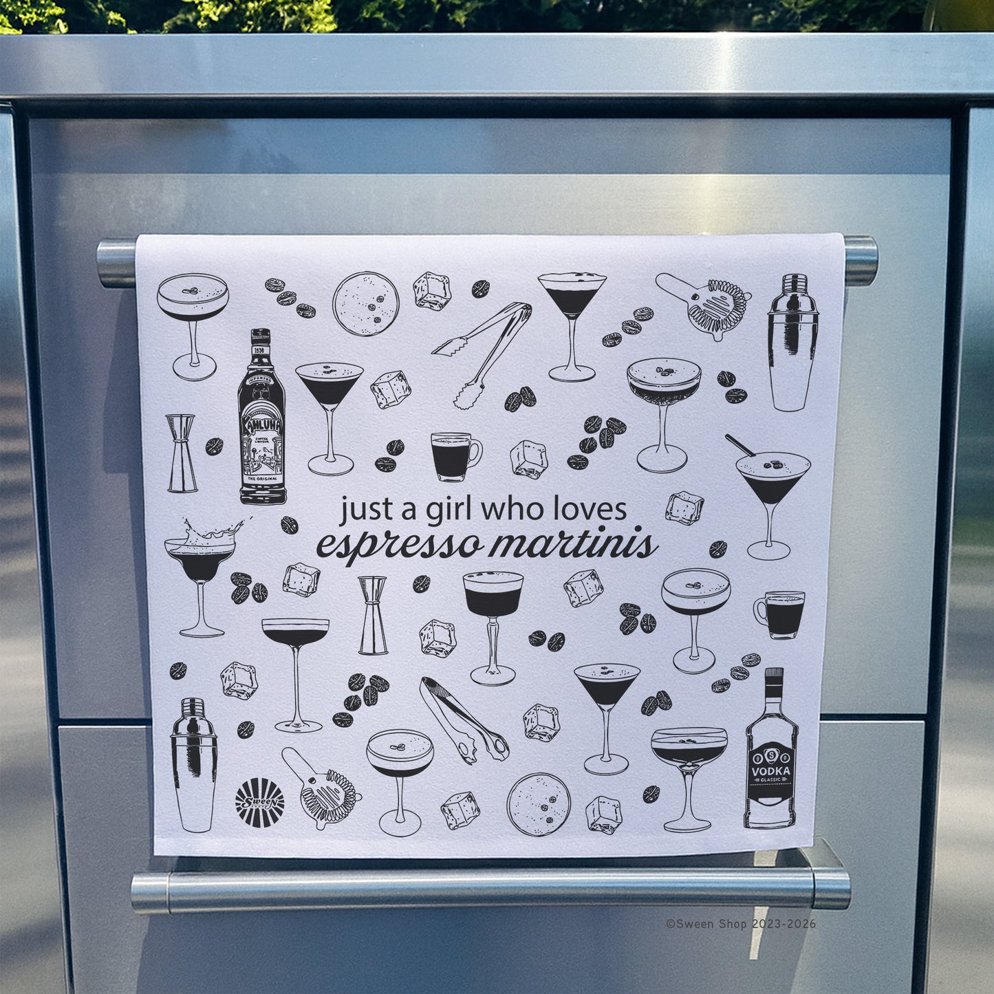 Espresso Martini Lover Tea Towel - 100% Premium Cotton Kitchen Dish Cloth