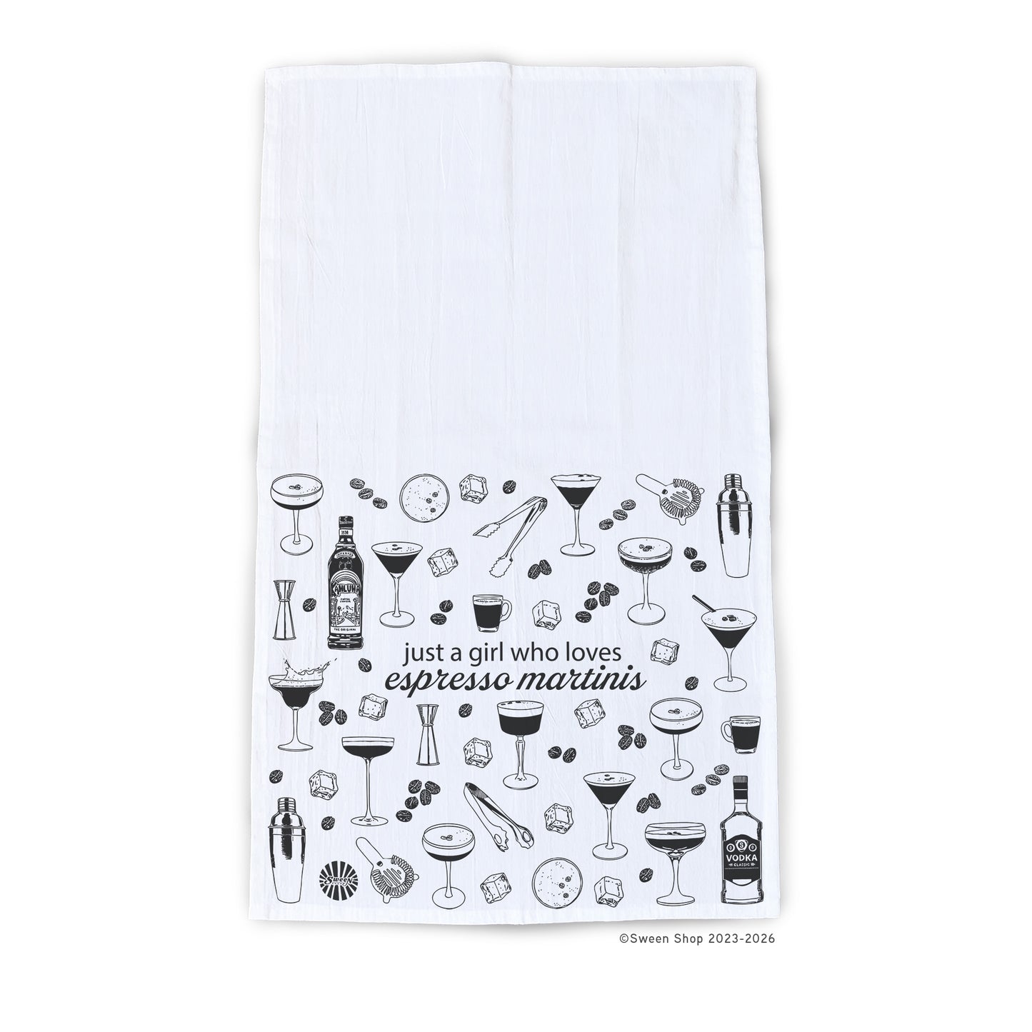 Espresso Martini Lover Tea Towel - 100% Premium Cotton Kitchen Dish Cloth