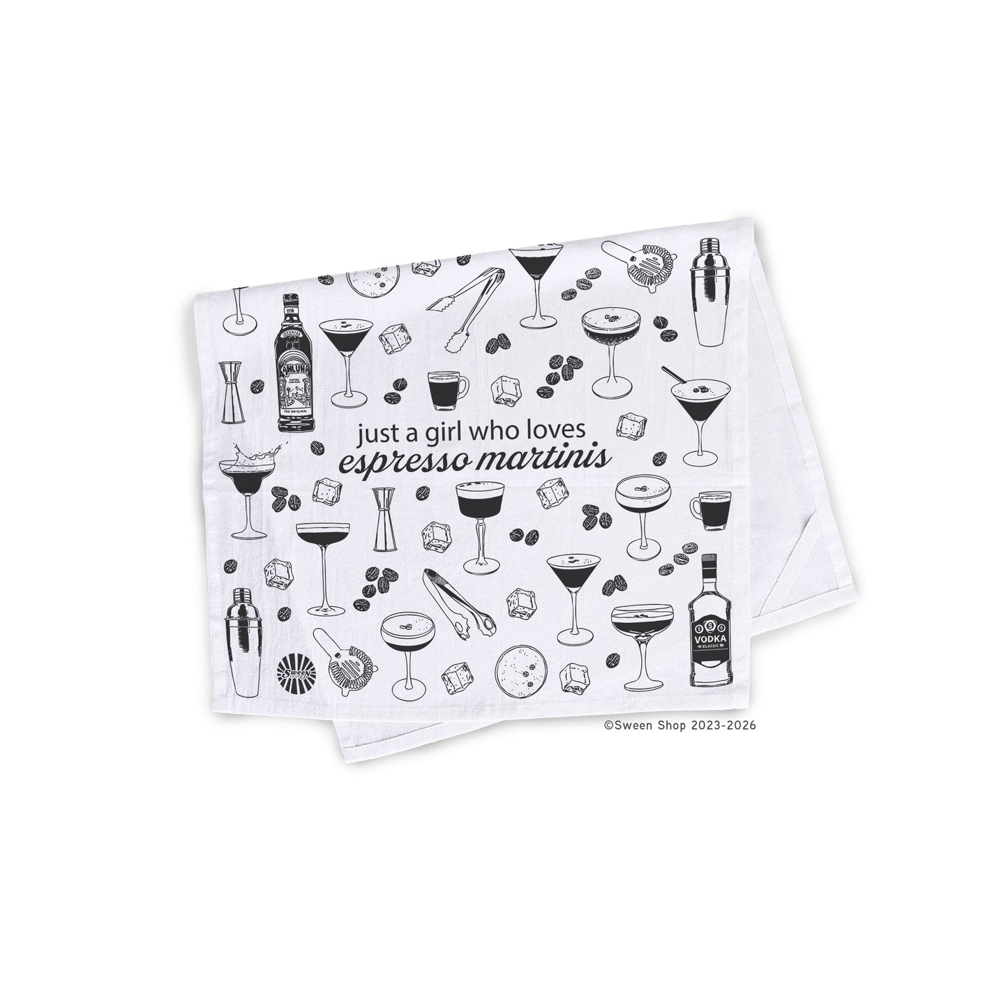 Espresso Martini Lover Tea Towel - 100% Premium Cotton Kitchen Dish Cloth