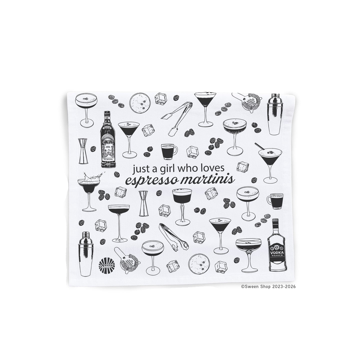 Espresso Martini Lover Tea Towel - 100% Premium Cotton Kitchen Dish Cloth