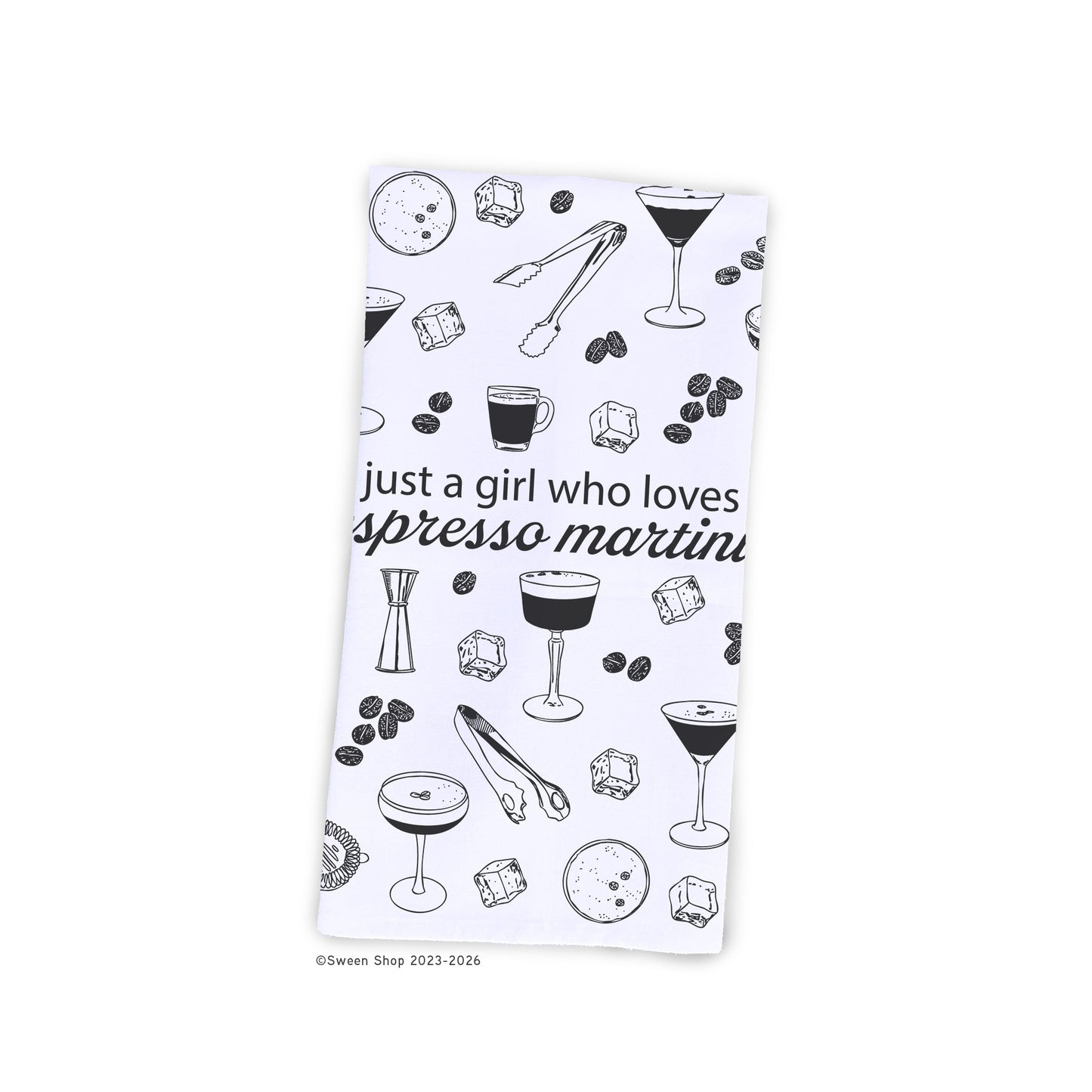 Espresso Martini Lover Tea Towel - 100% Premium Cotton Kitchen Dish Cloth
