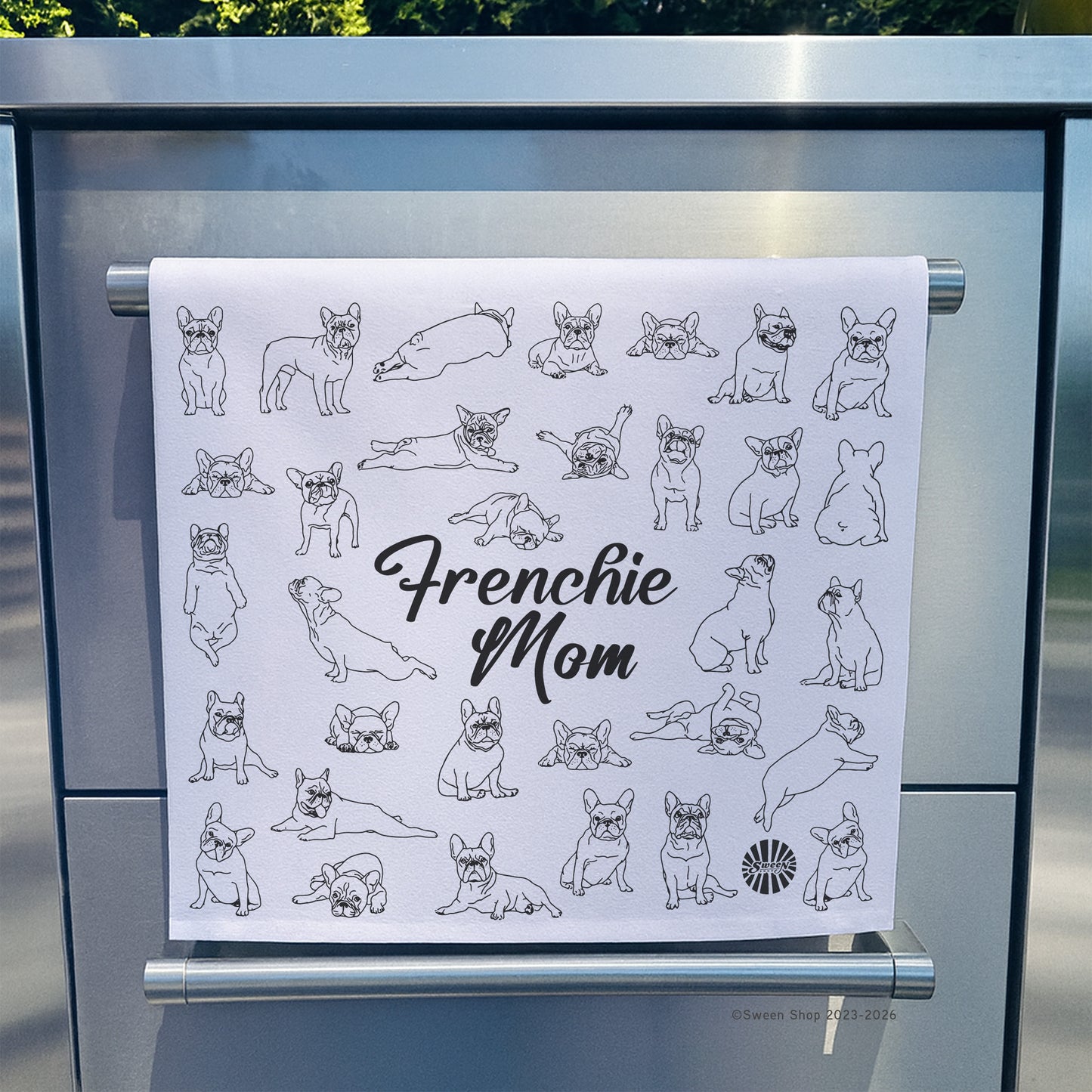 Frenchie Mom Tea Towel - 100% Premium Cotton Kitchen Dish Cloth